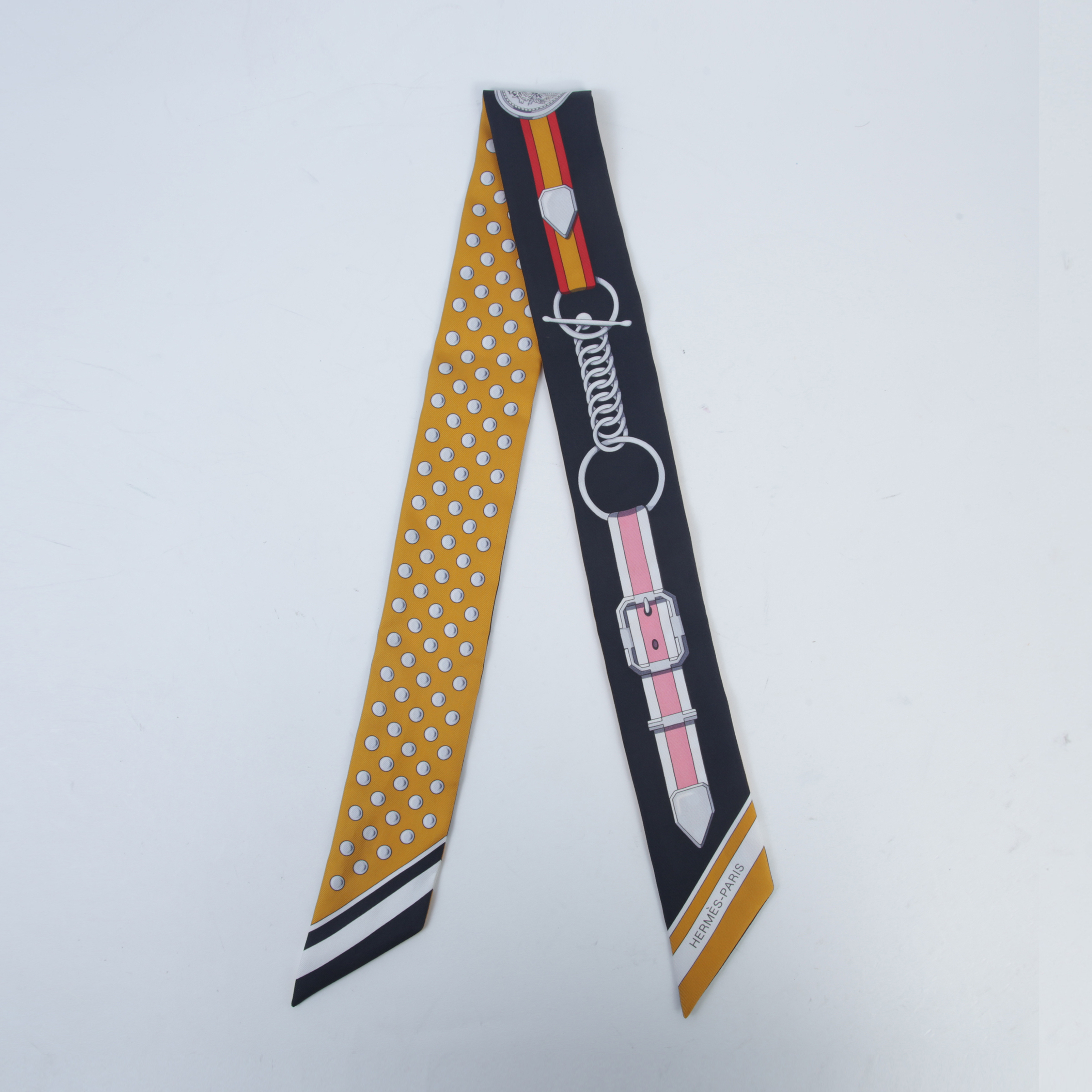 Hermès 全新🆕 100%絲 Grand Tralala 圖案 Twilly