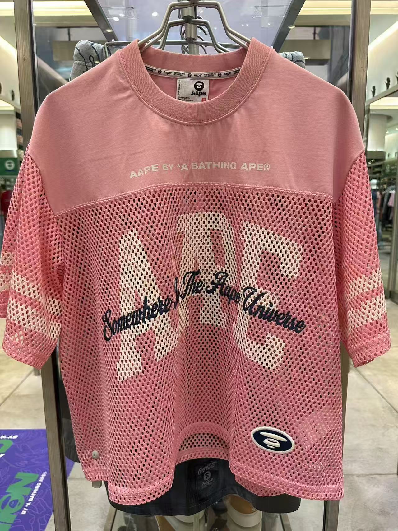 AAPE Relaxed fit Cropped mesh jersey tee (1854) 寬鬆版