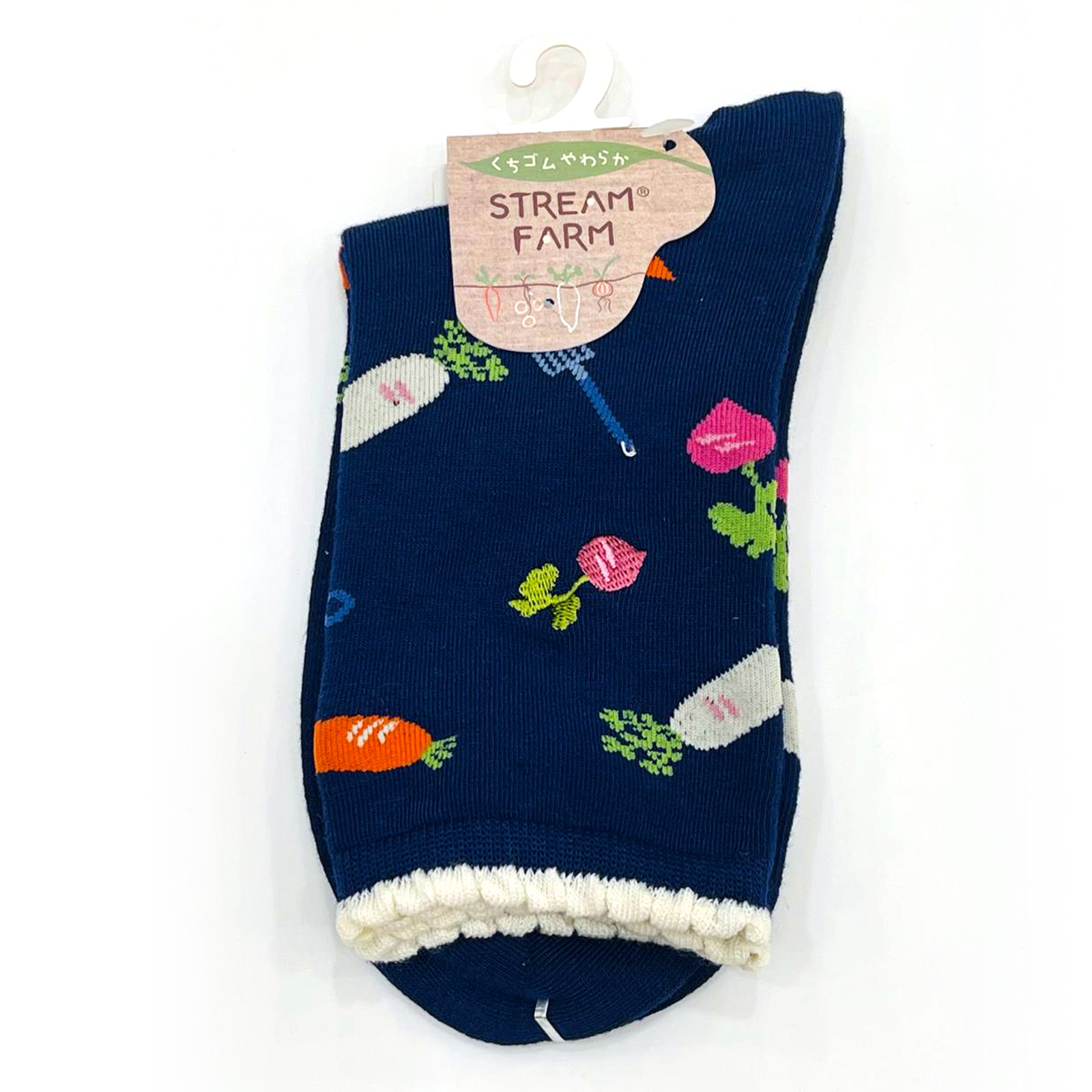 Stream - 襪子 (深藍色蔬菜刺繡款)