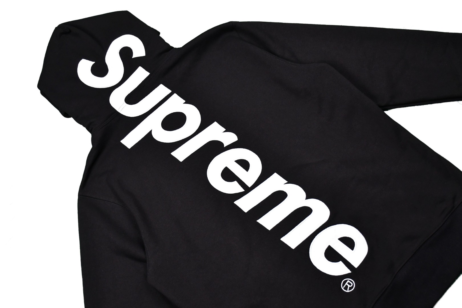 Supreme Satin Appliqué Hooded Sweatshirt