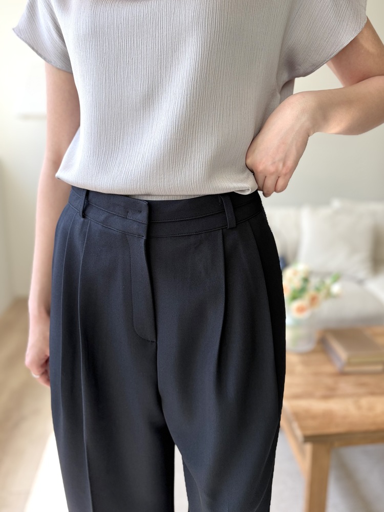 Claudette Silky Pleated Top (Silver Grey)