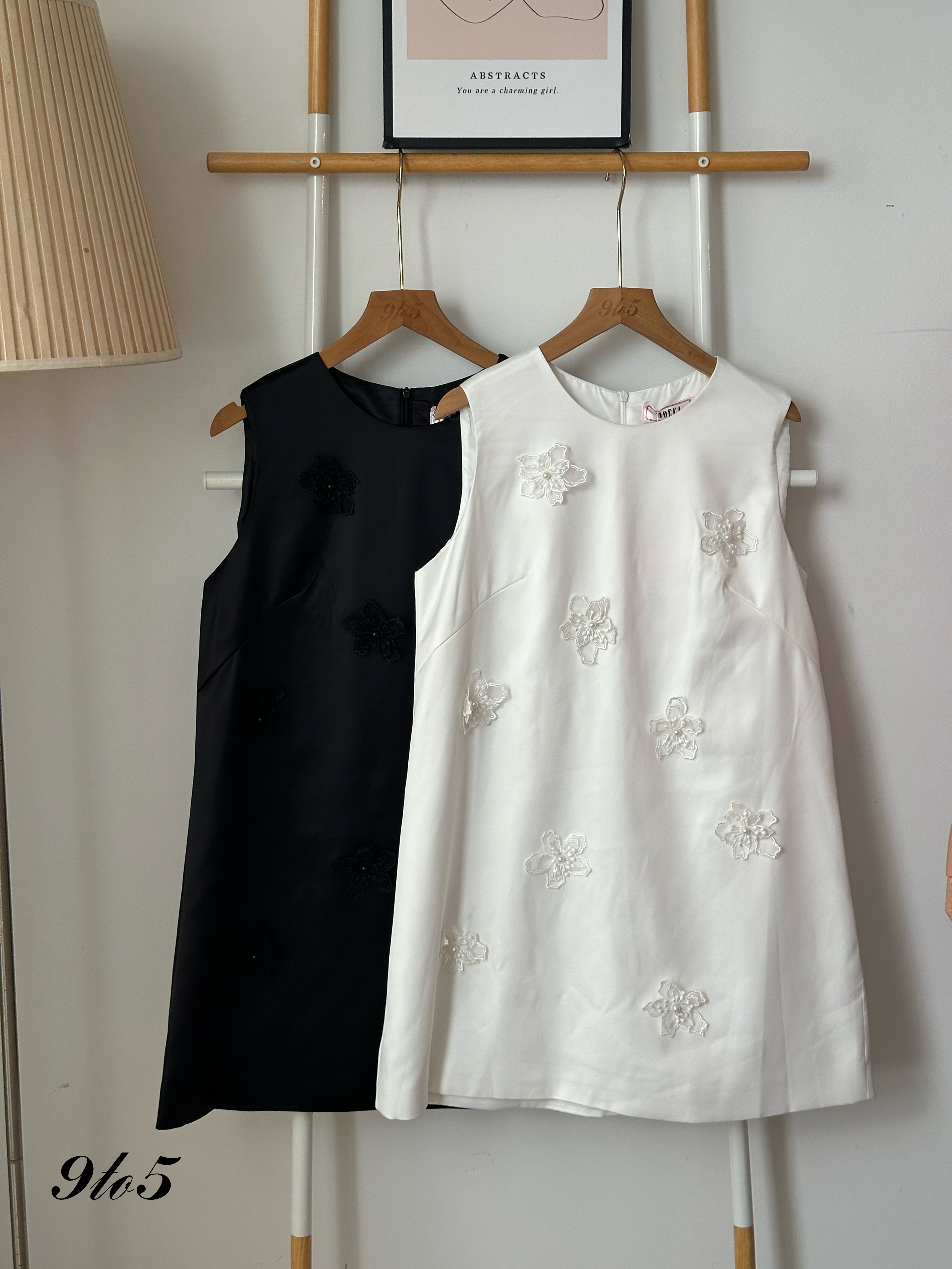 D2325 Satin Floral Dress - 3 Colors