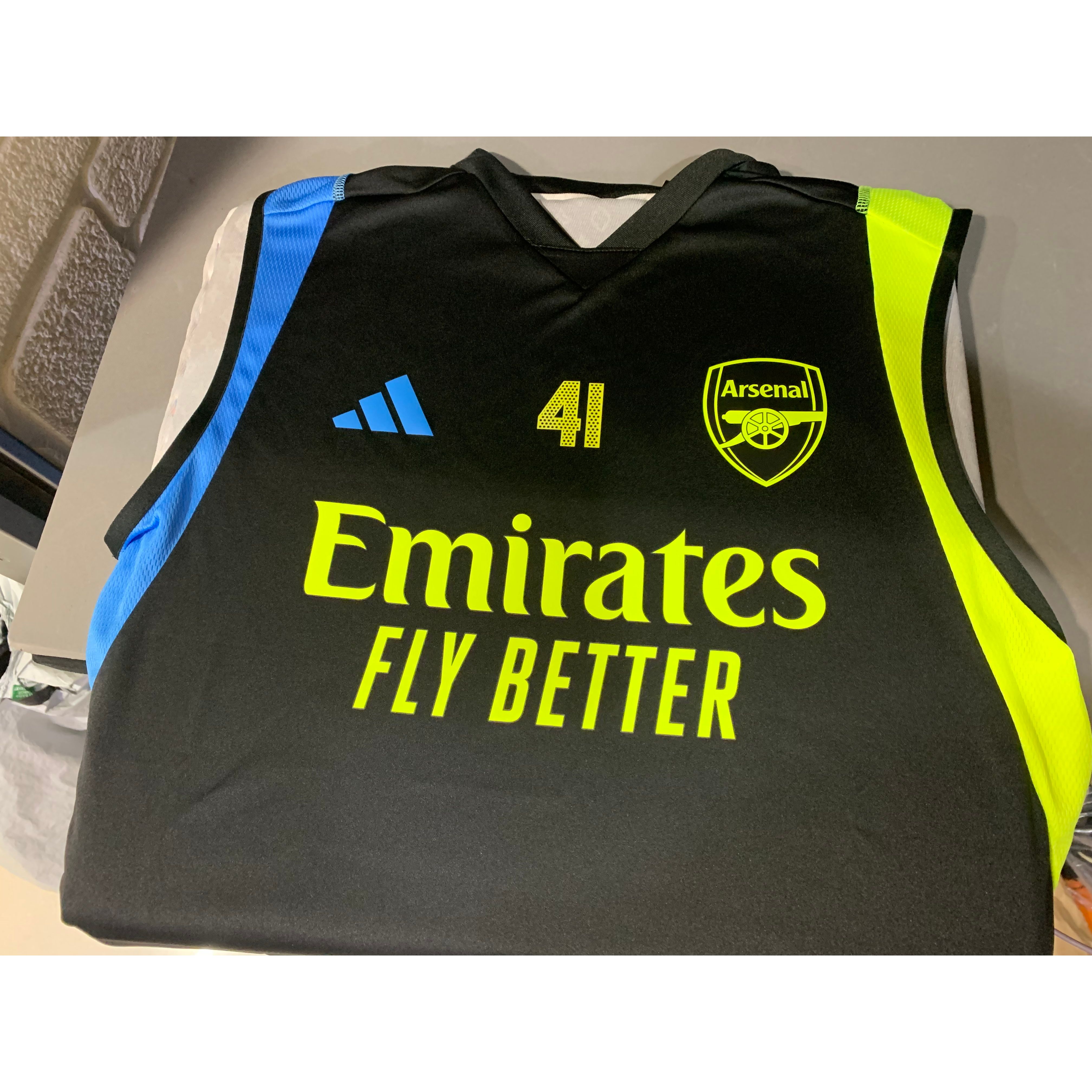 2023-24 阿仙奴 練習 背心 連DIY心口小號碼 國際碼