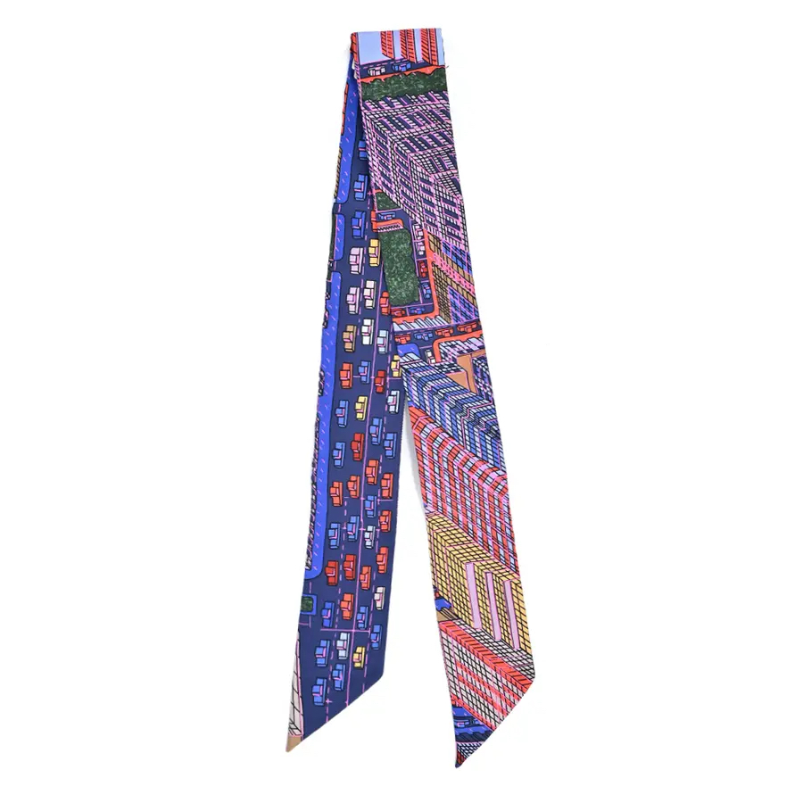 Hermès 全新🆕 100%絲 Pantin City圖案 Twilly