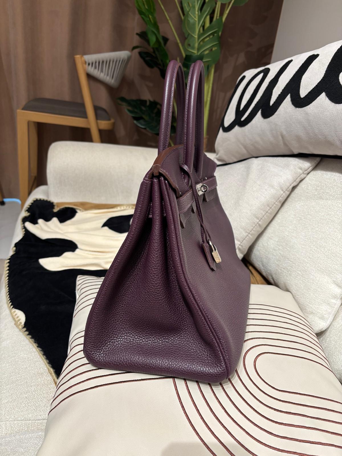 Hermes Birkin 35 Stamp [Q] 葡萄紫色Raisin Togo Calfskin 100%Authentic, 95%New ✅Key Lock✅Dust bag✅Box