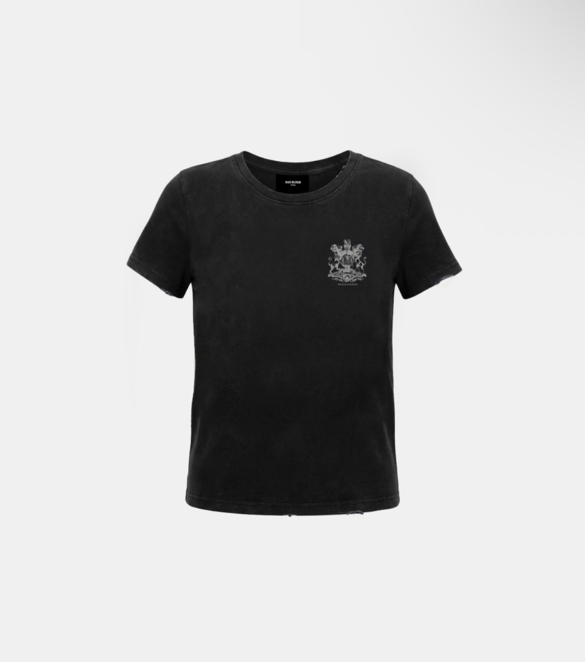 BADBLOOD新款[w-tee26-172] Lion Crest Print 1/2 T-Shirt - Black