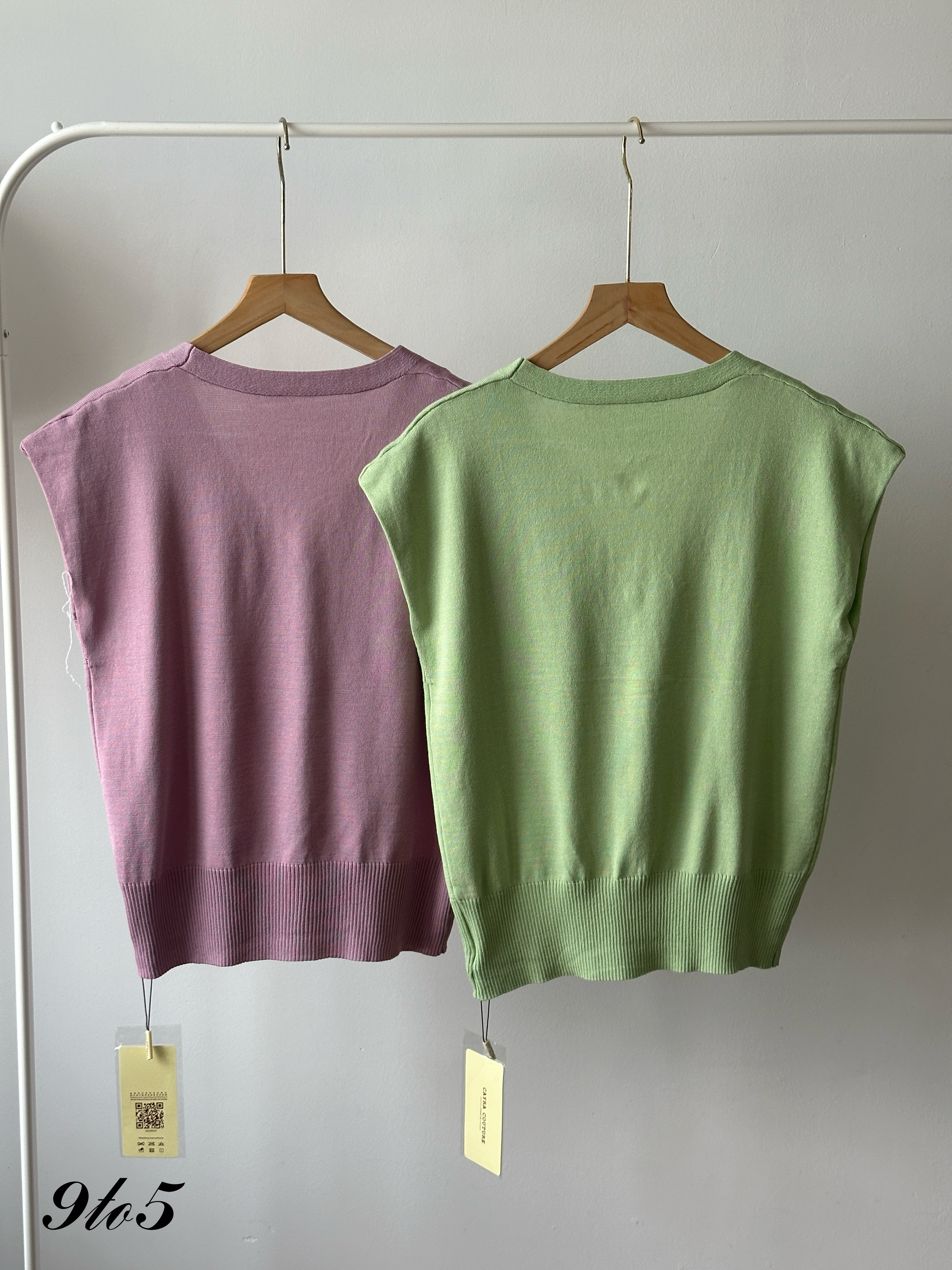 T4357 V Neck Knit Vest Top - 4 Colors 