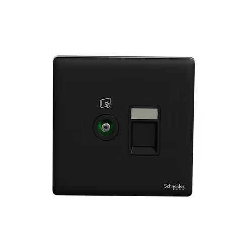 施耐德 Unica X 曜石黑 TV蘇+CAT3電話插座