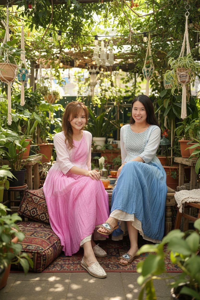 Pink Gradient Emb Mid Sleeve OP 51" #1351