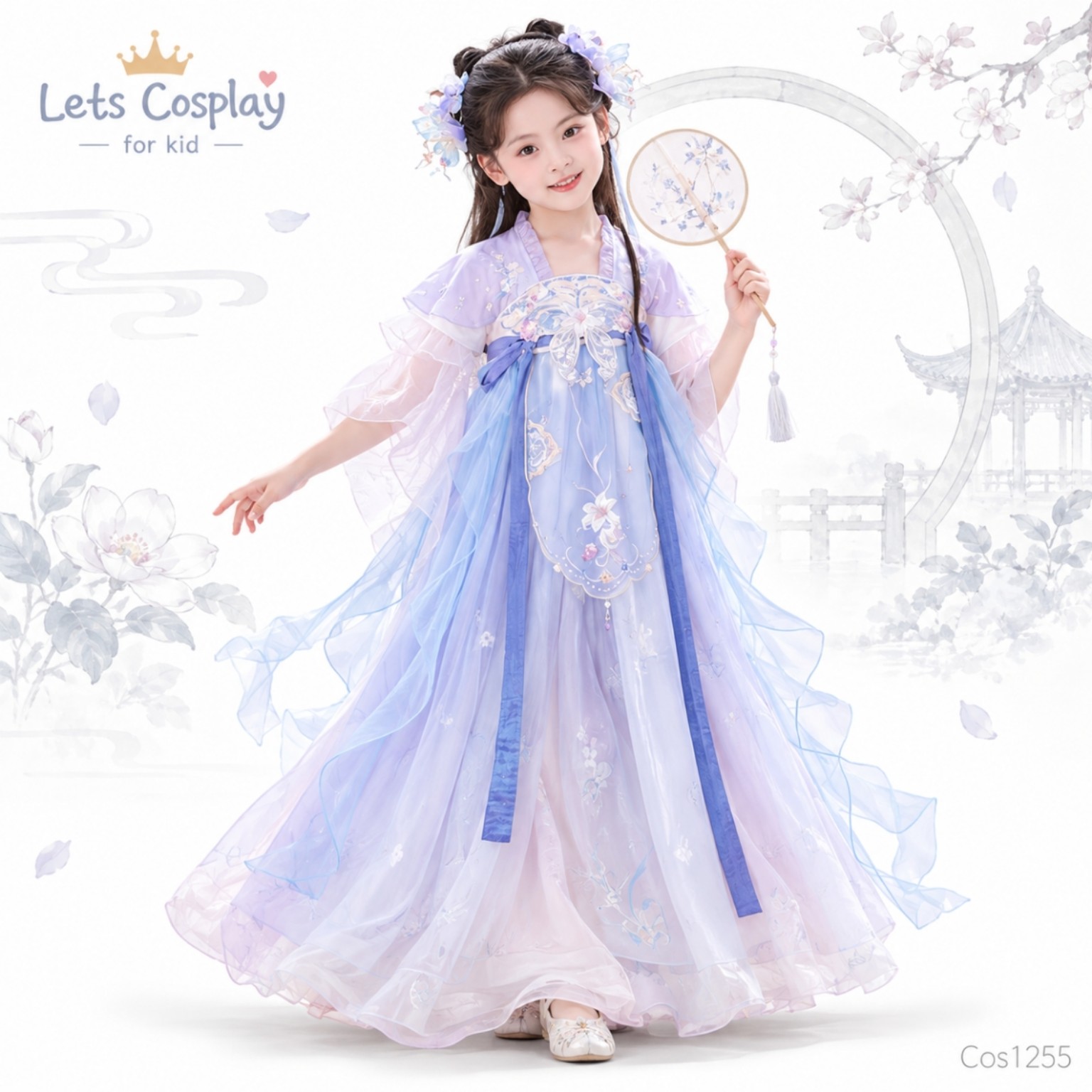 女童中華文化日嫦娥主題中式古裝｜中秋節服裝學校表演服 110–150｜Lets Cosplay COS1255
