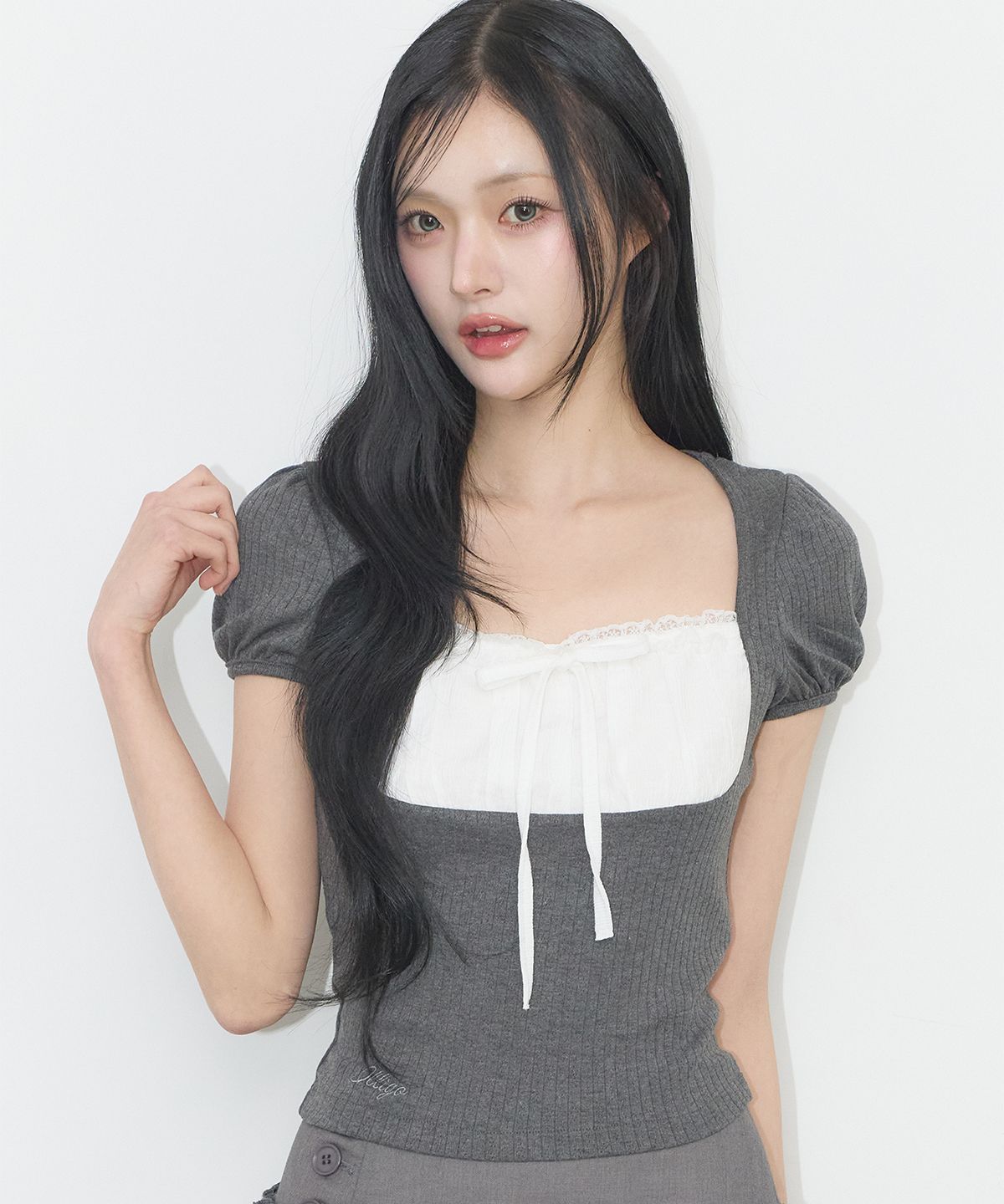 🇰🇷訂購｜ILLIGO 26SS｜Rosie Lace Square Neck Tee 4色 