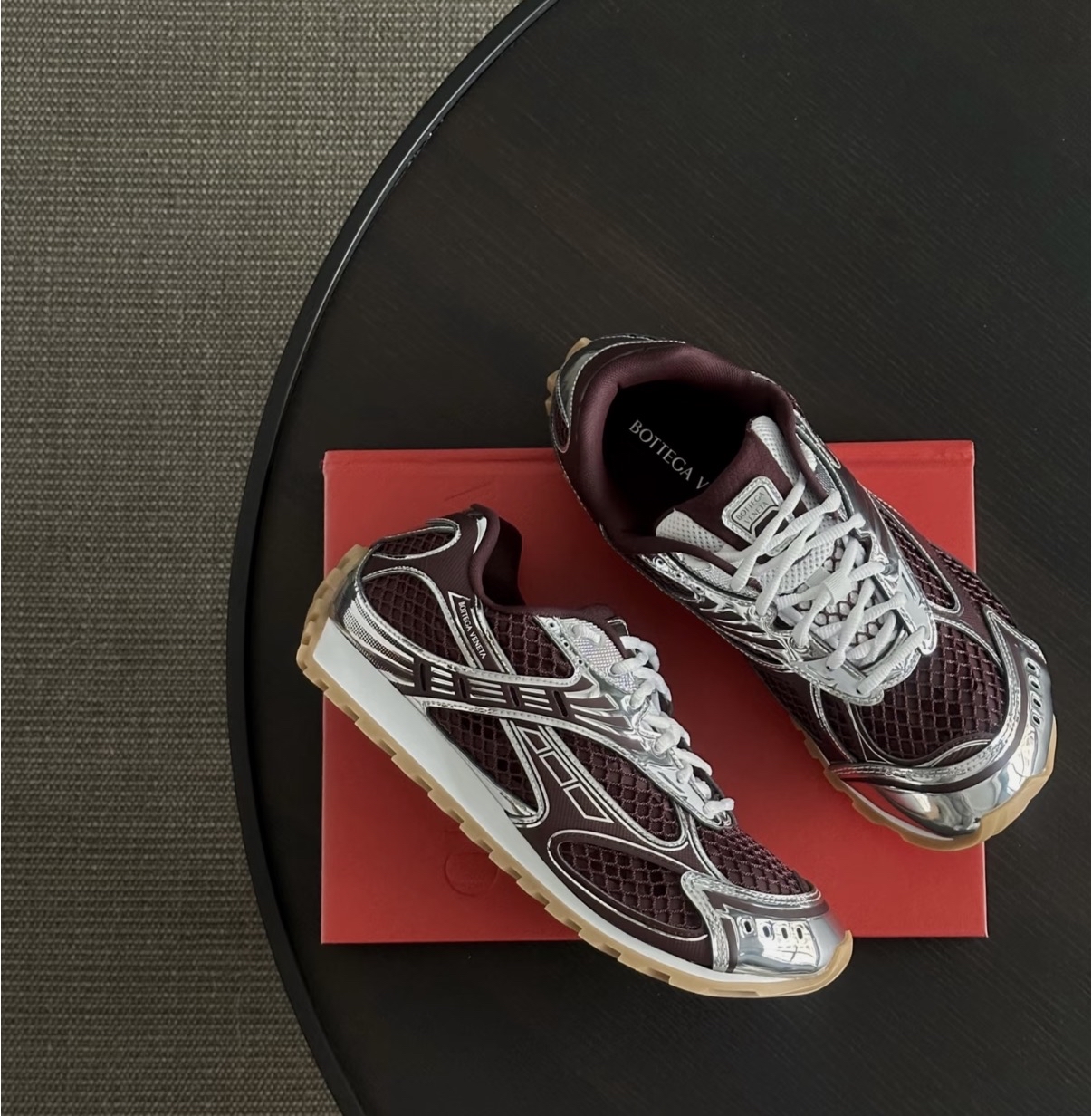 (只限此色) 限時優惠✨訂貨📮BV Orbit sneaker  Size 36/37/38/39/41  Color: Barolo/silver