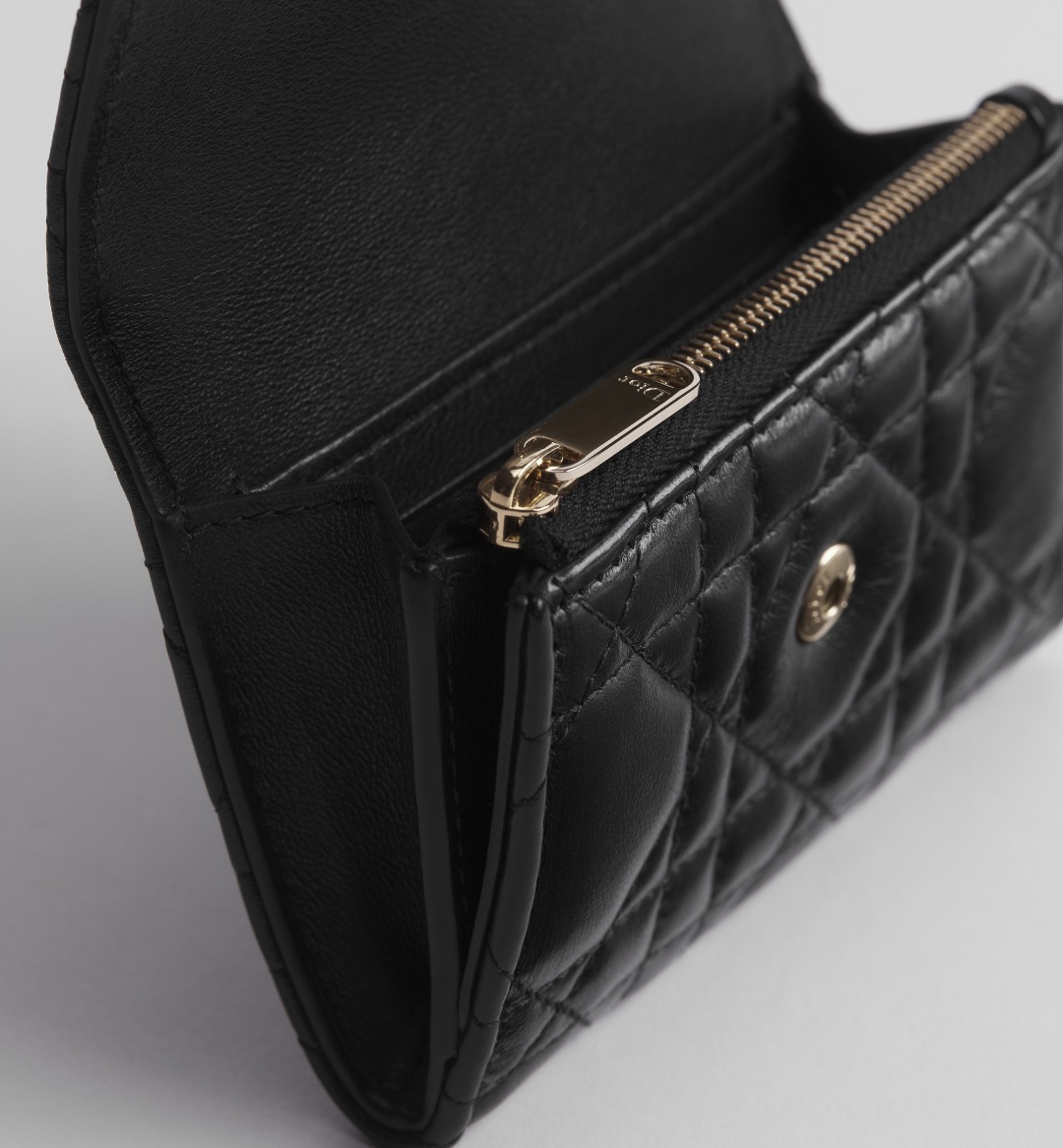 【正品級】DIOR Lady Dior Glycine Wallet 藤格紋羊皮銀包 連專櫃禮盒