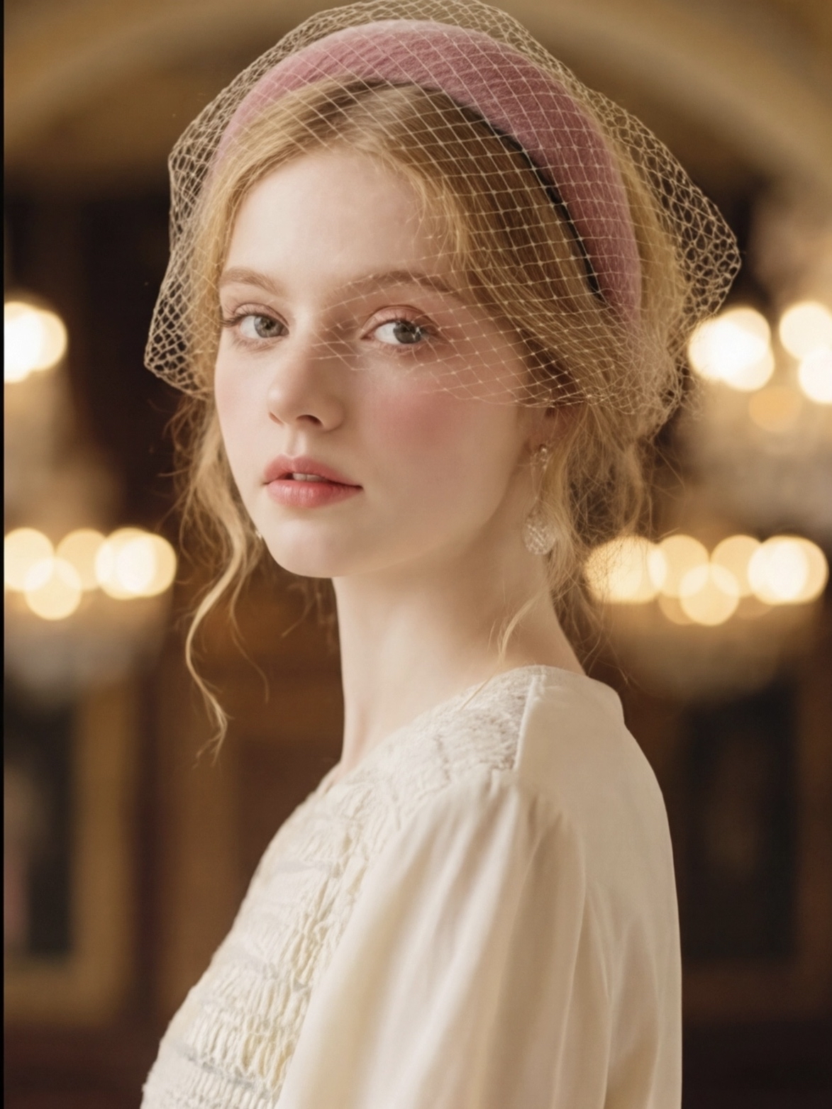 日本製維多利亞老手工刺繡縮摺小花點綴孤品