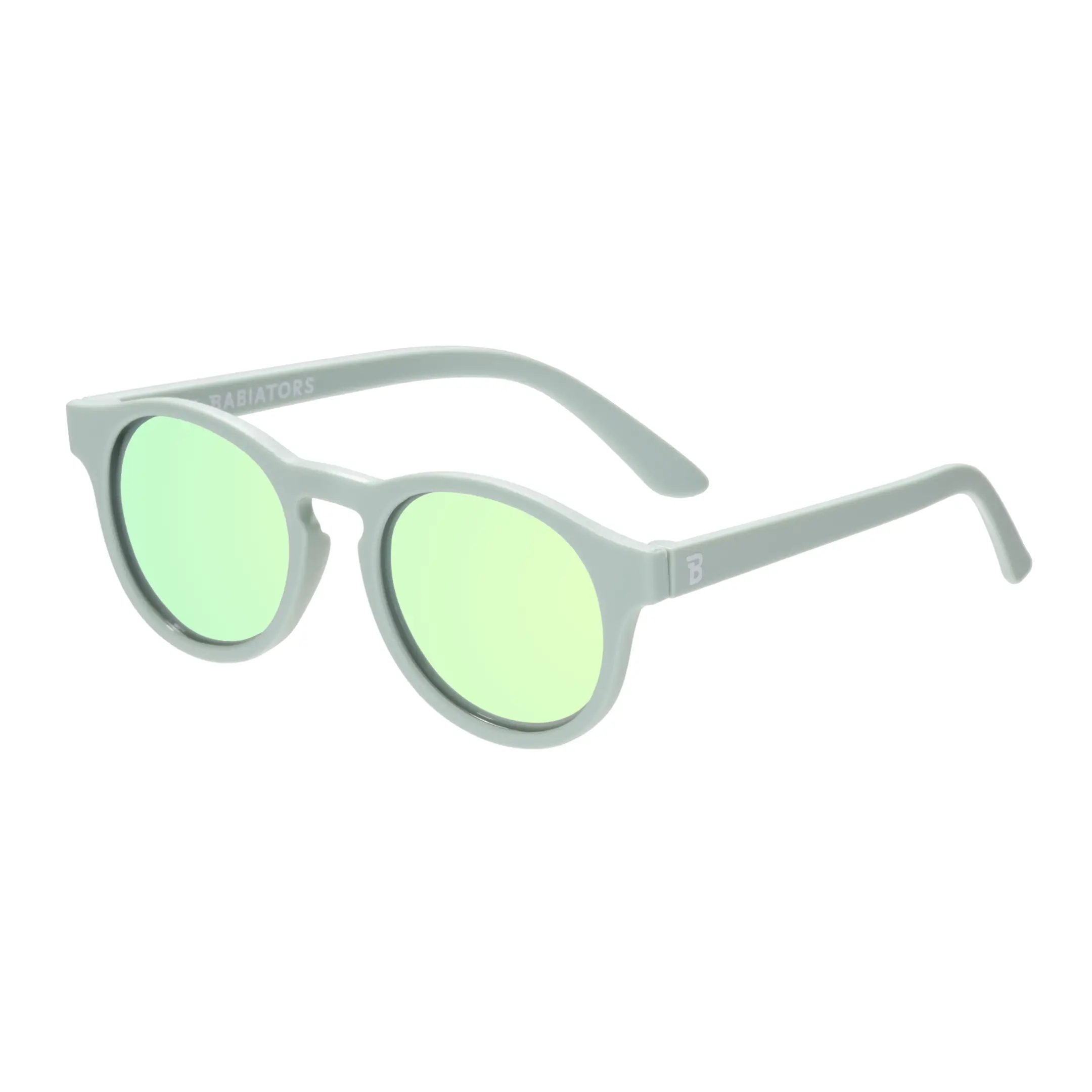 Seafoam Blue Polarized Keyhole Sunglasses with Mirrored Lens