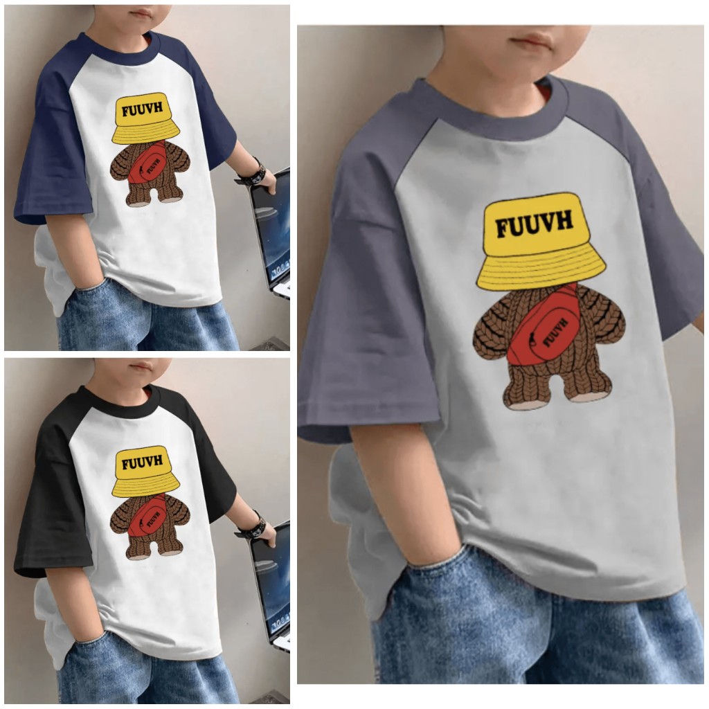 💰 $55件。2件起 $50件。🧸  小熊拼色短袖Tee 🧸