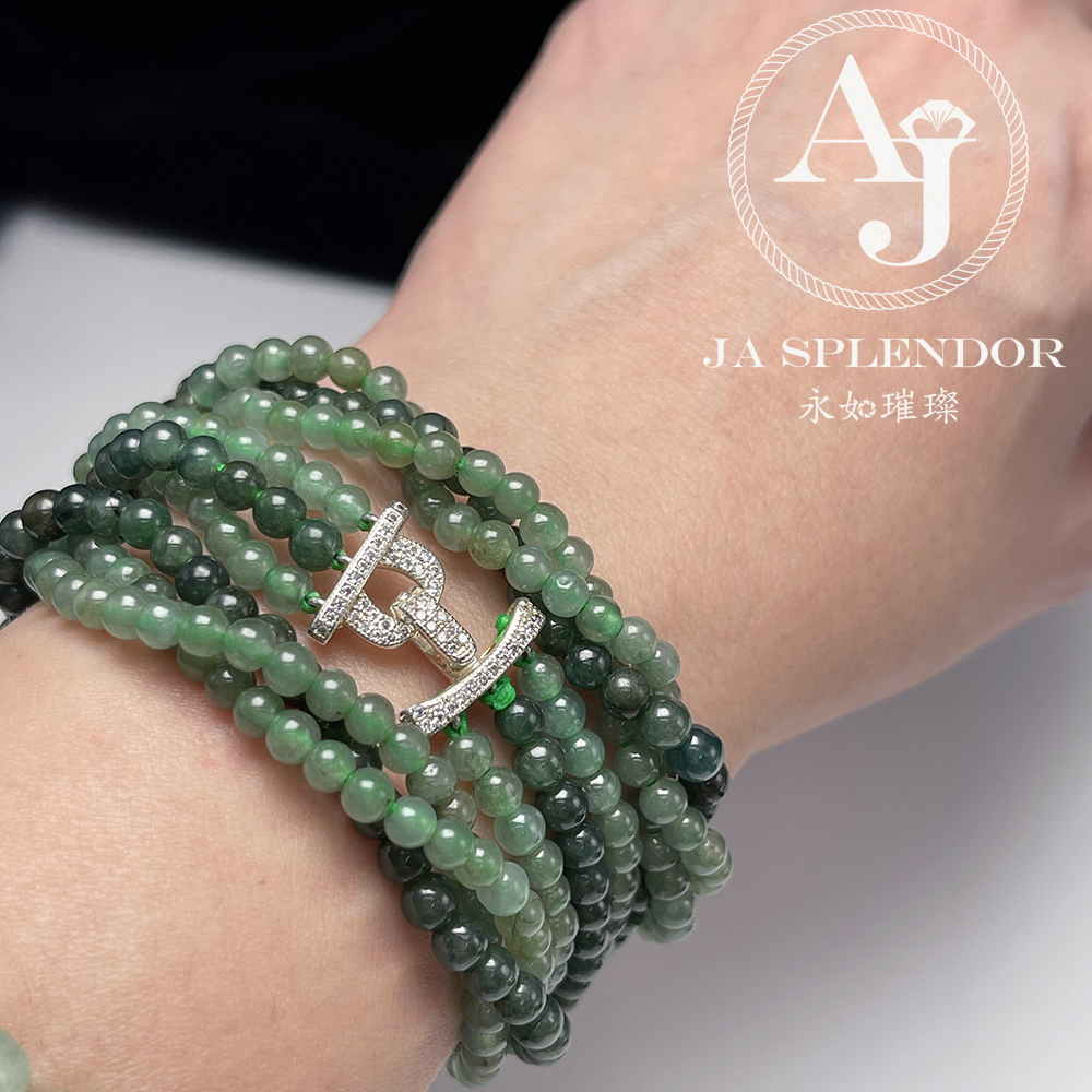 FB-G24 天然翡翠A玉 綠野仙蹤扭紋設計項鏈