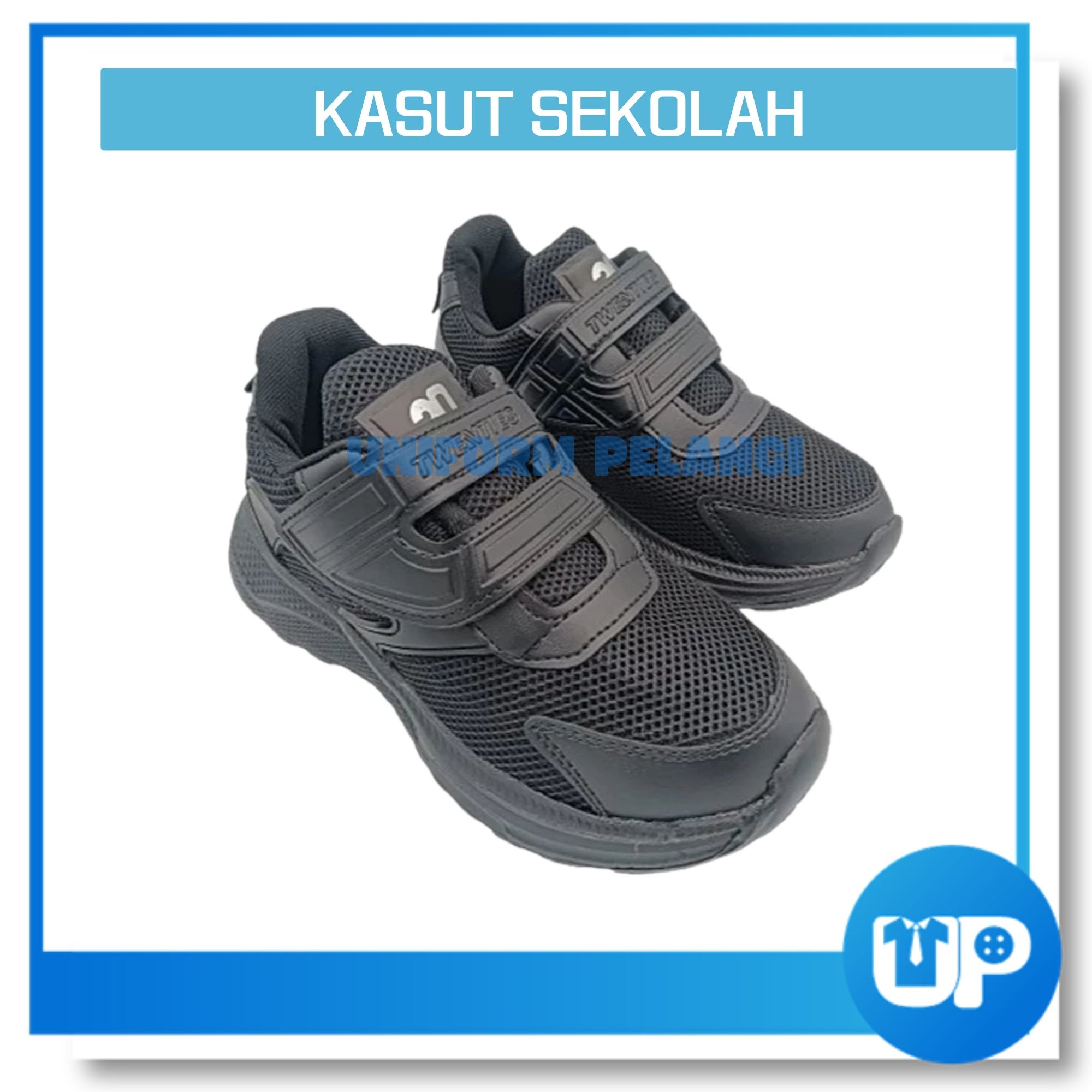 TWENTIES Kasut Sekolah Hitam Light Weight PVC+MESH School Shoes P261