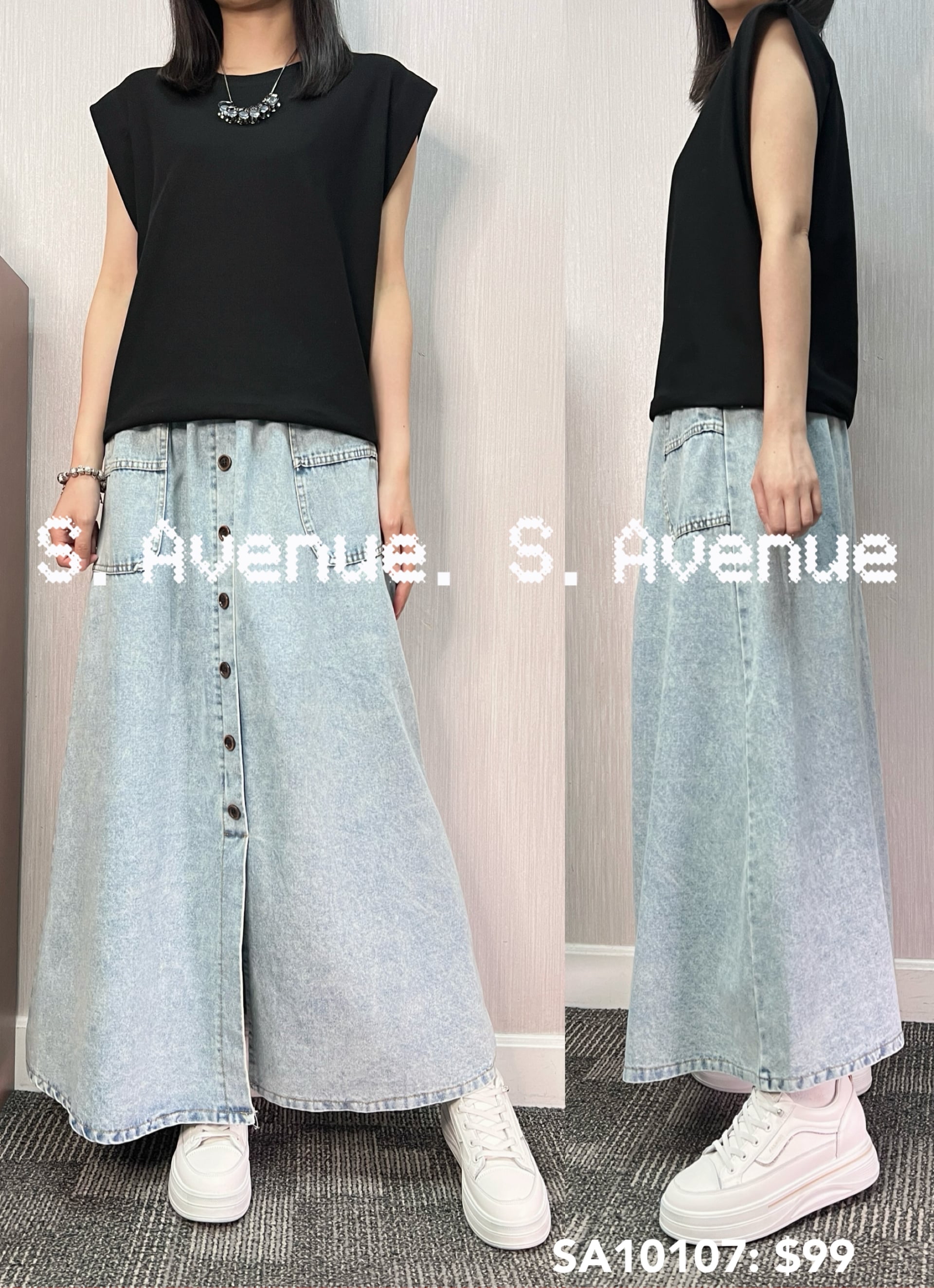 SA10107: 雞翼袖淨色top