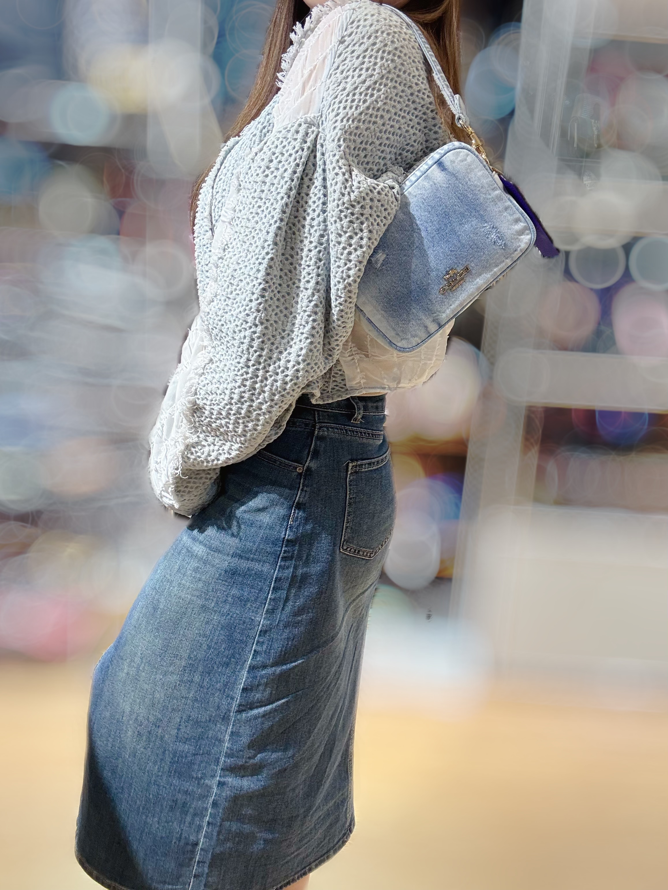 Coach Carey crossbody bag light denim