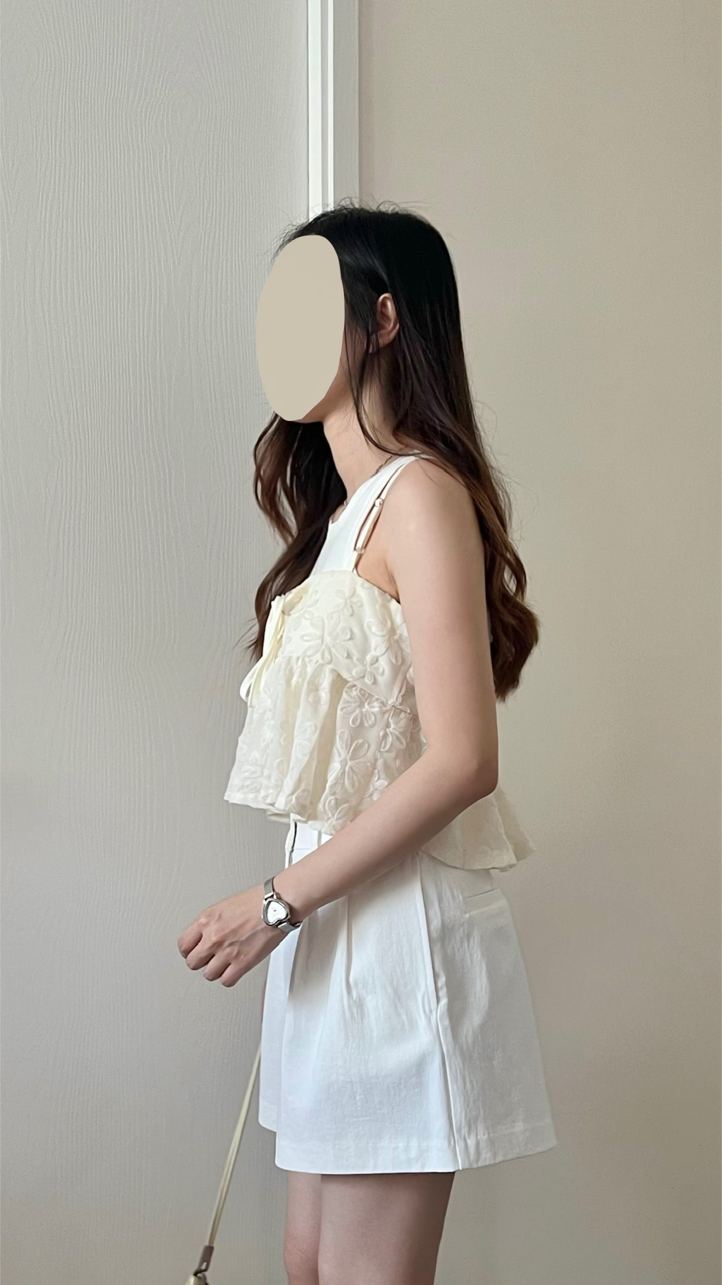 甜價仙氣花花兩穿吊帶背心 杏色