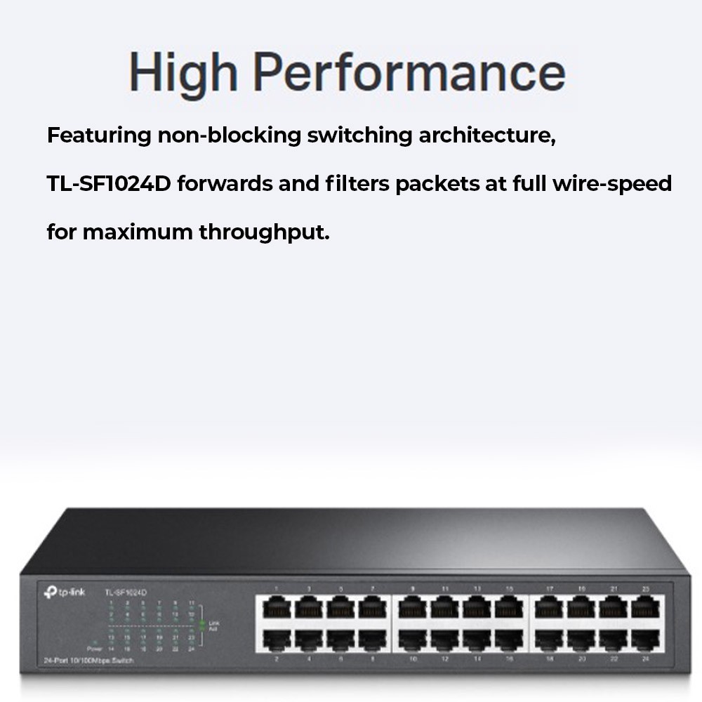 TP-Link 24 Port Unmanaged Switch TL-SF1024 TL-SF1024D Steel Case Rackmount Switch TL-SF1024M Plastic Switch for Server