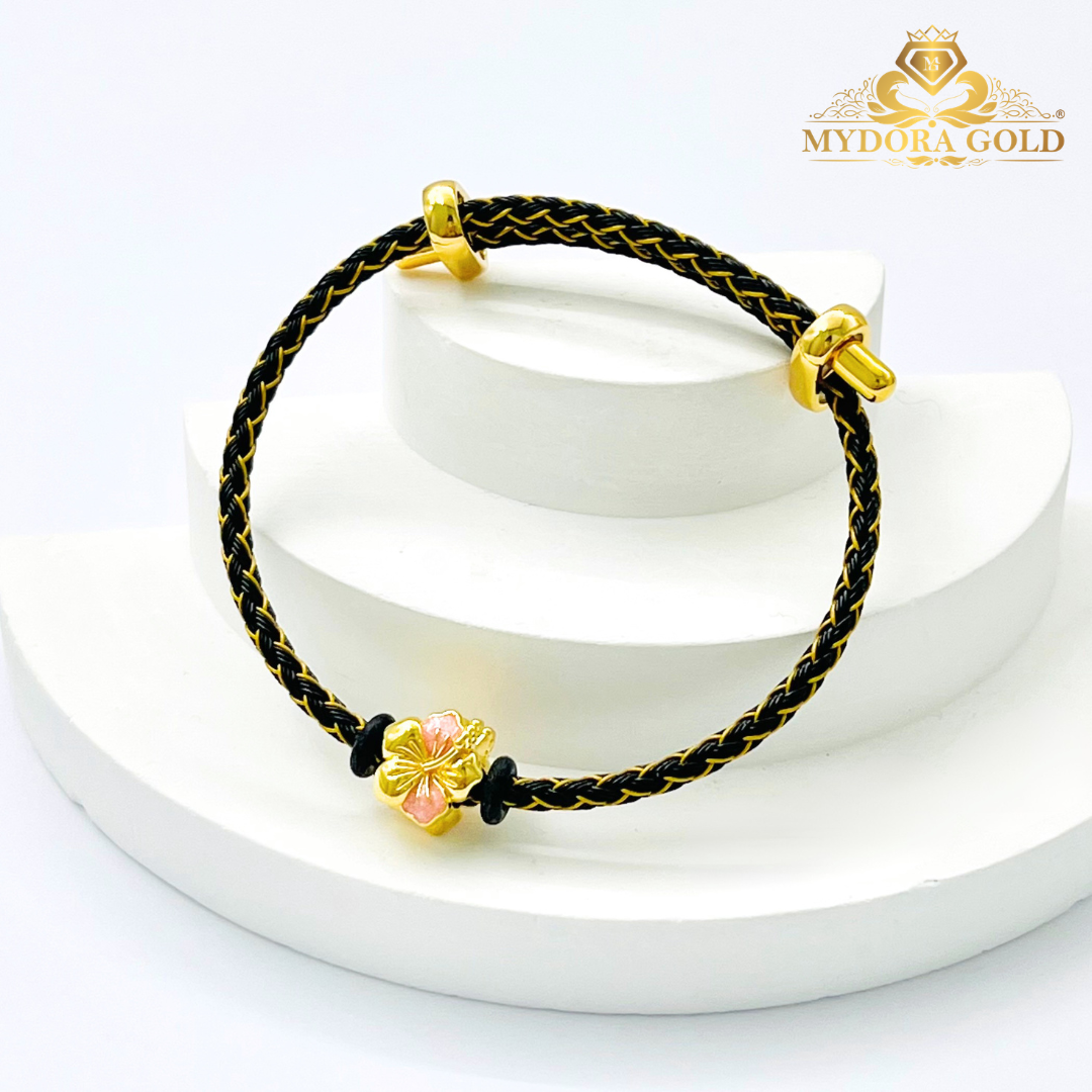 MYDORA Bunga Raya Bundle Set | 916 Gold Bead + Adjustable Bracelet