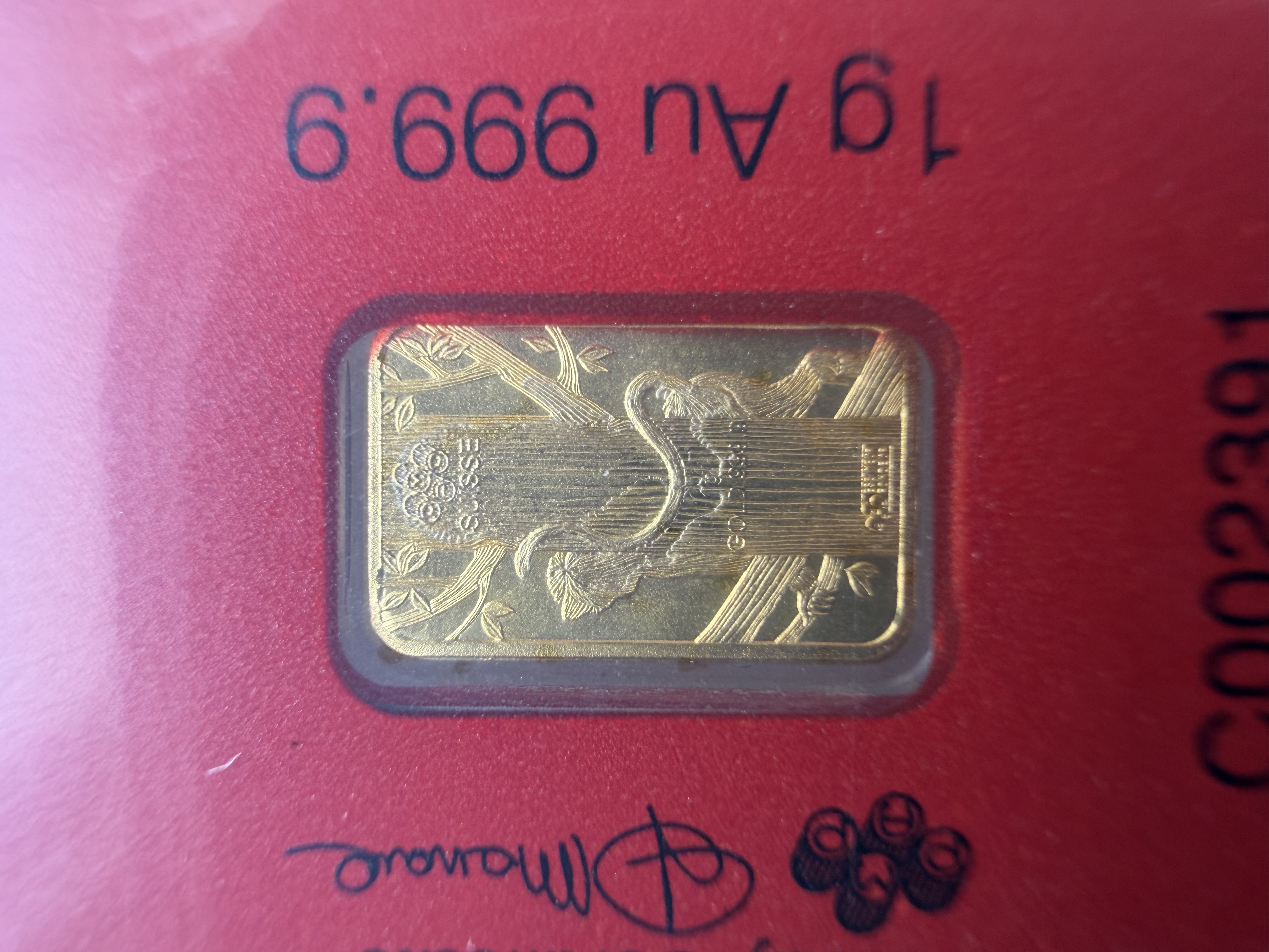 (SN 2391) PAMP Lunar 2016 Monkey 1g🇨🇭Swiss Fine Gold Bar Emas 999.9 瑞士海外生肖猴金