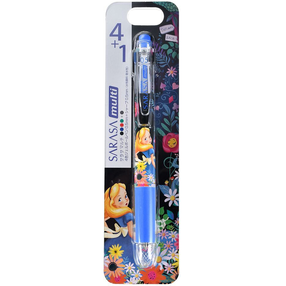 現貨｜【日本 Disney Store 限定】Alice 愛麗絲 日本製 Zebra SARASA multi 4+1 多功能5用筆 4色啫喱筆+鉛芯筆 214040