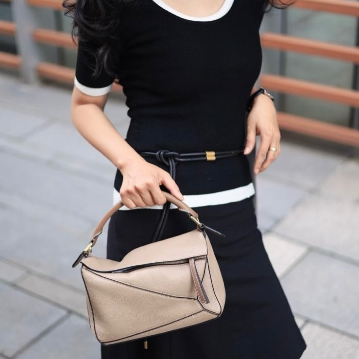 LOEWE🤍PRE OWNED Small Puzzle 沙色 手提單肩斜肩包🤎