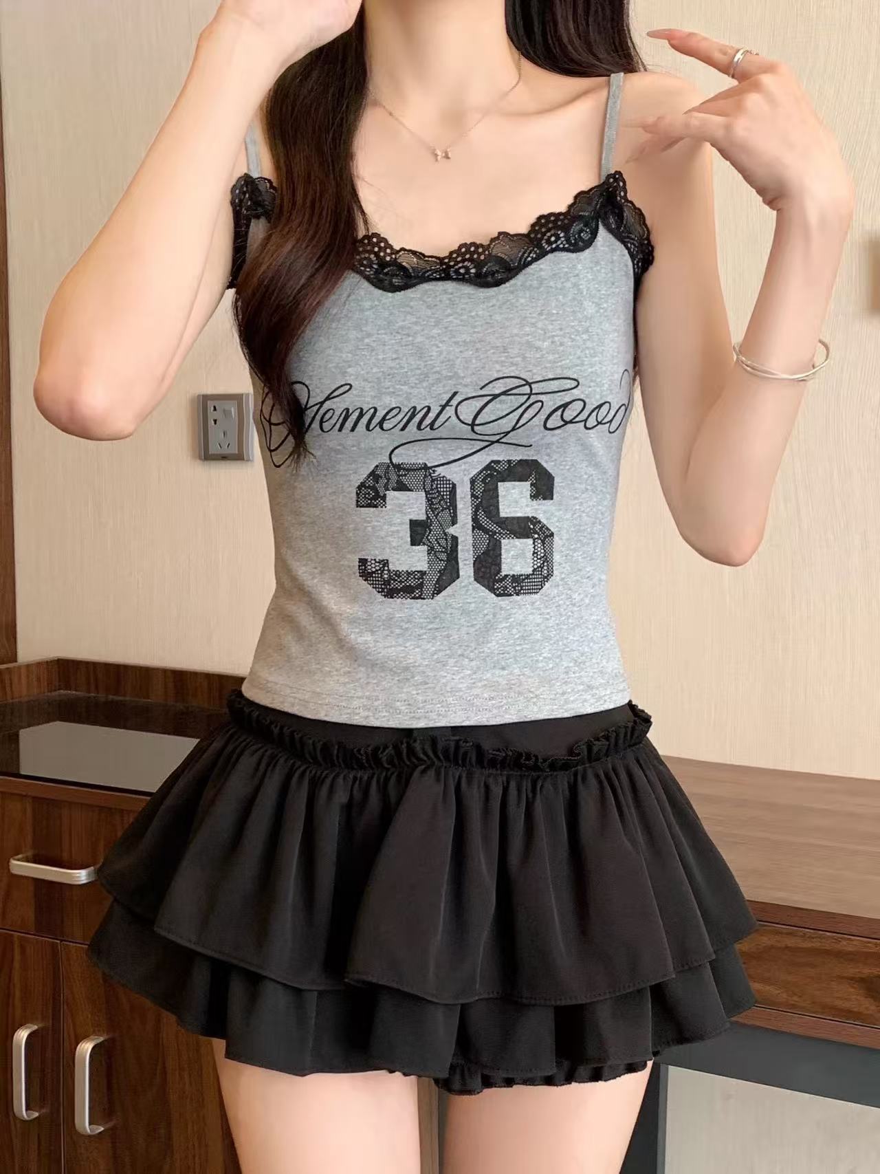 TP351球衣风印花吊带