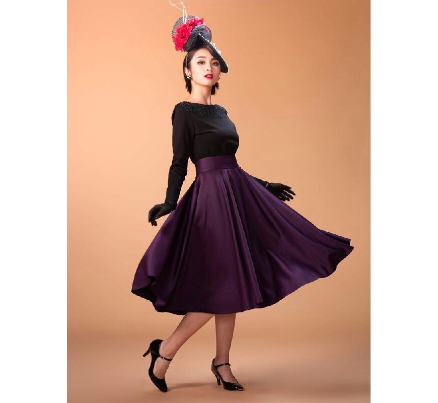 (Ready/Custom-Made) - Vintage High Waist Swing Table Skirt - 7 colour available (FM041）