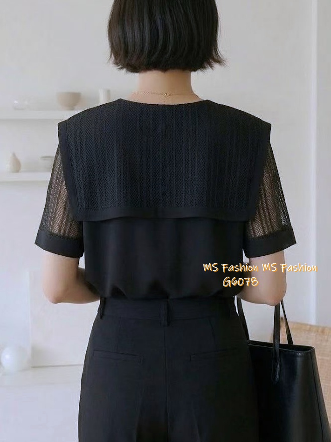 G6078 韓國🇰🇷靚料通花V領top