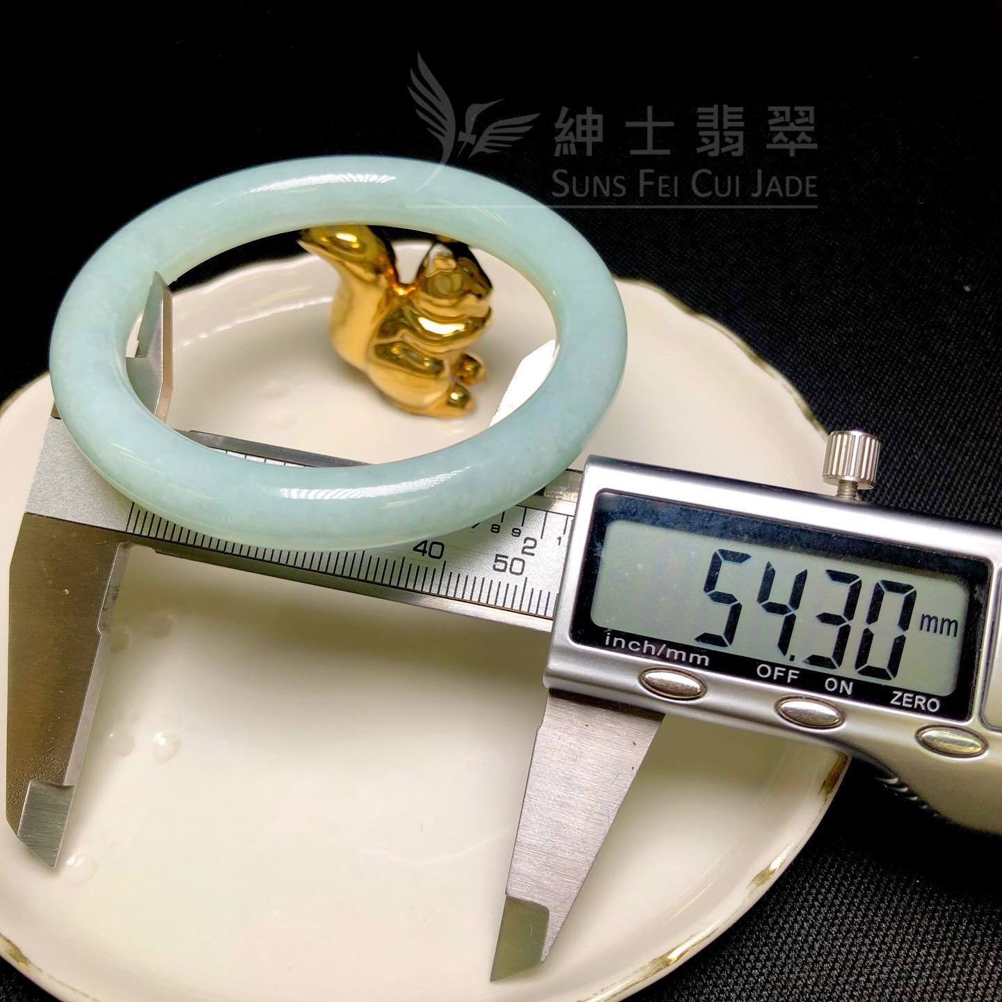 滿色蘋果綠翡翠圓鐲54.3mm