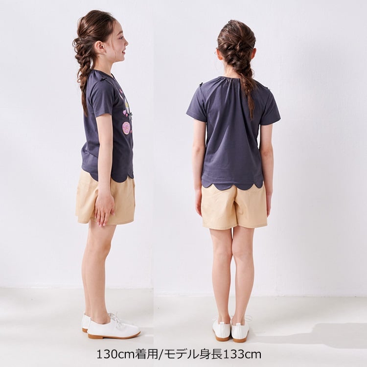 🆕【⭐訂購⭐】🇯🇵 日本直送  🌀立體緞帶 糖果印花 橡根後領 扇形下擺 短袖T恤［2款選］🌀[ELFA-0196][260726]