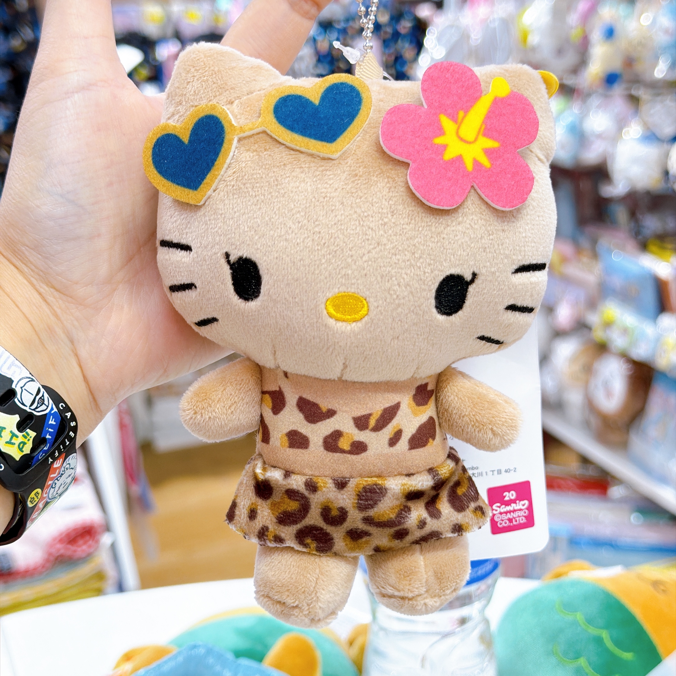 日本直送Sanrio夏天黑皮系列Kitty公仔掛飾