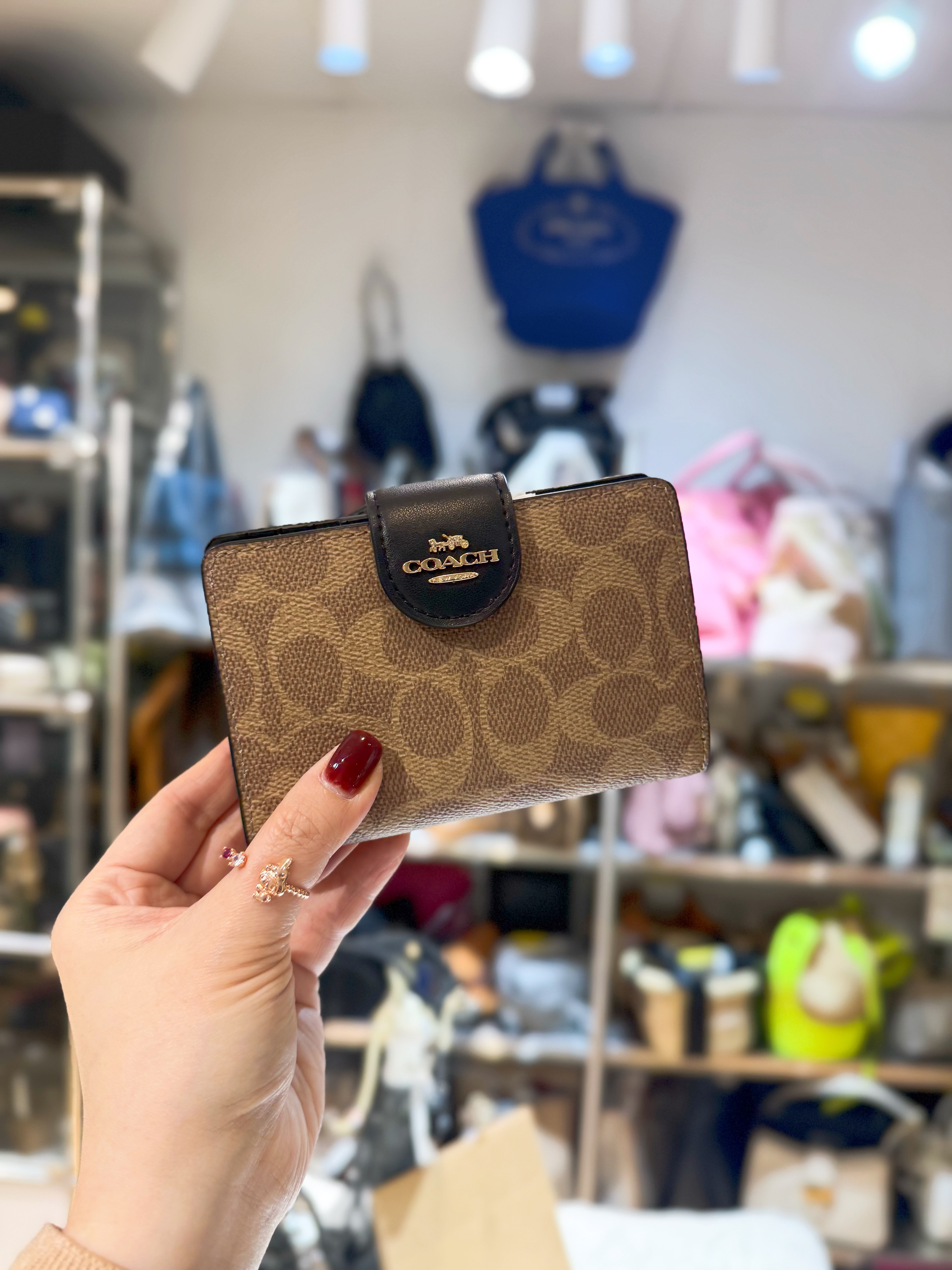 Coach medium wallet logo/m/blk