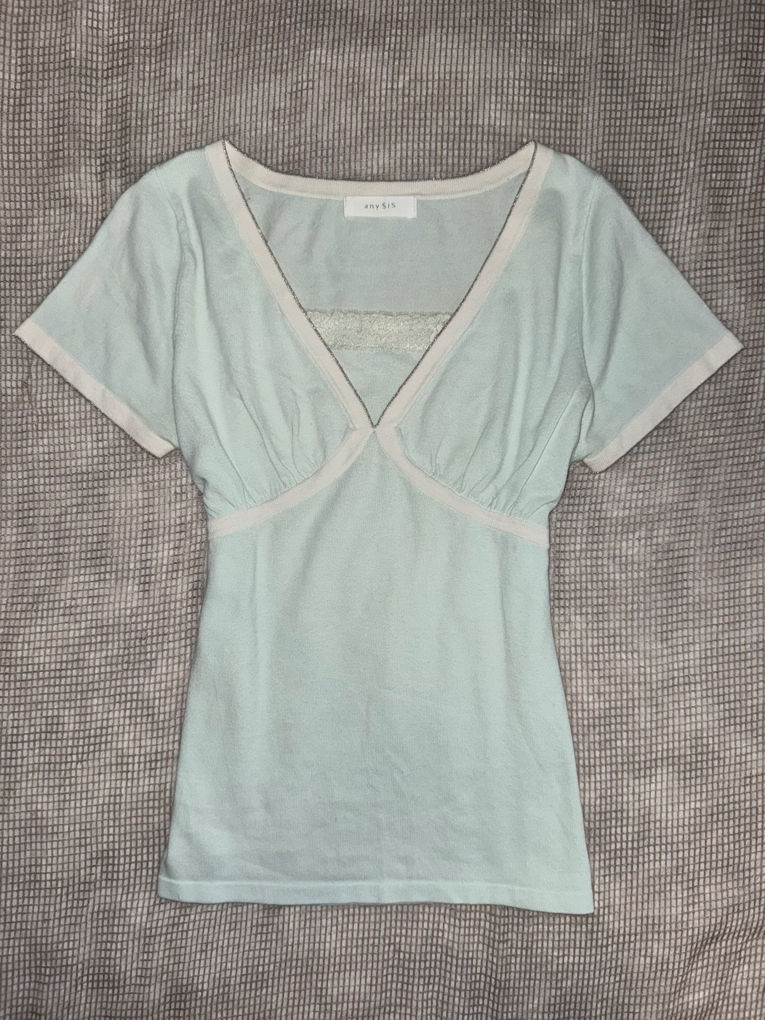 Mint Green Contrast Trim Blouse