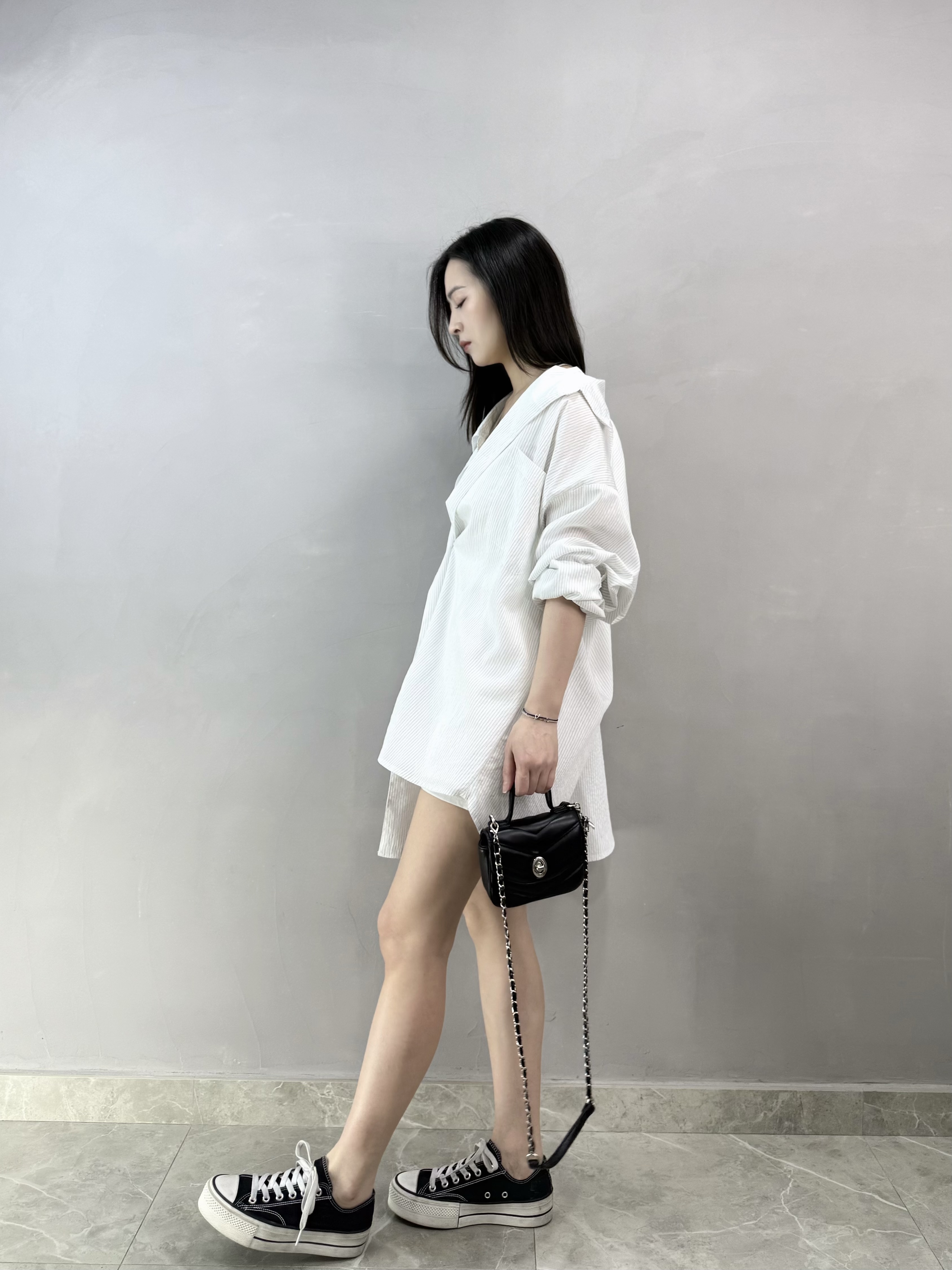 K89 不規則條子恤衫