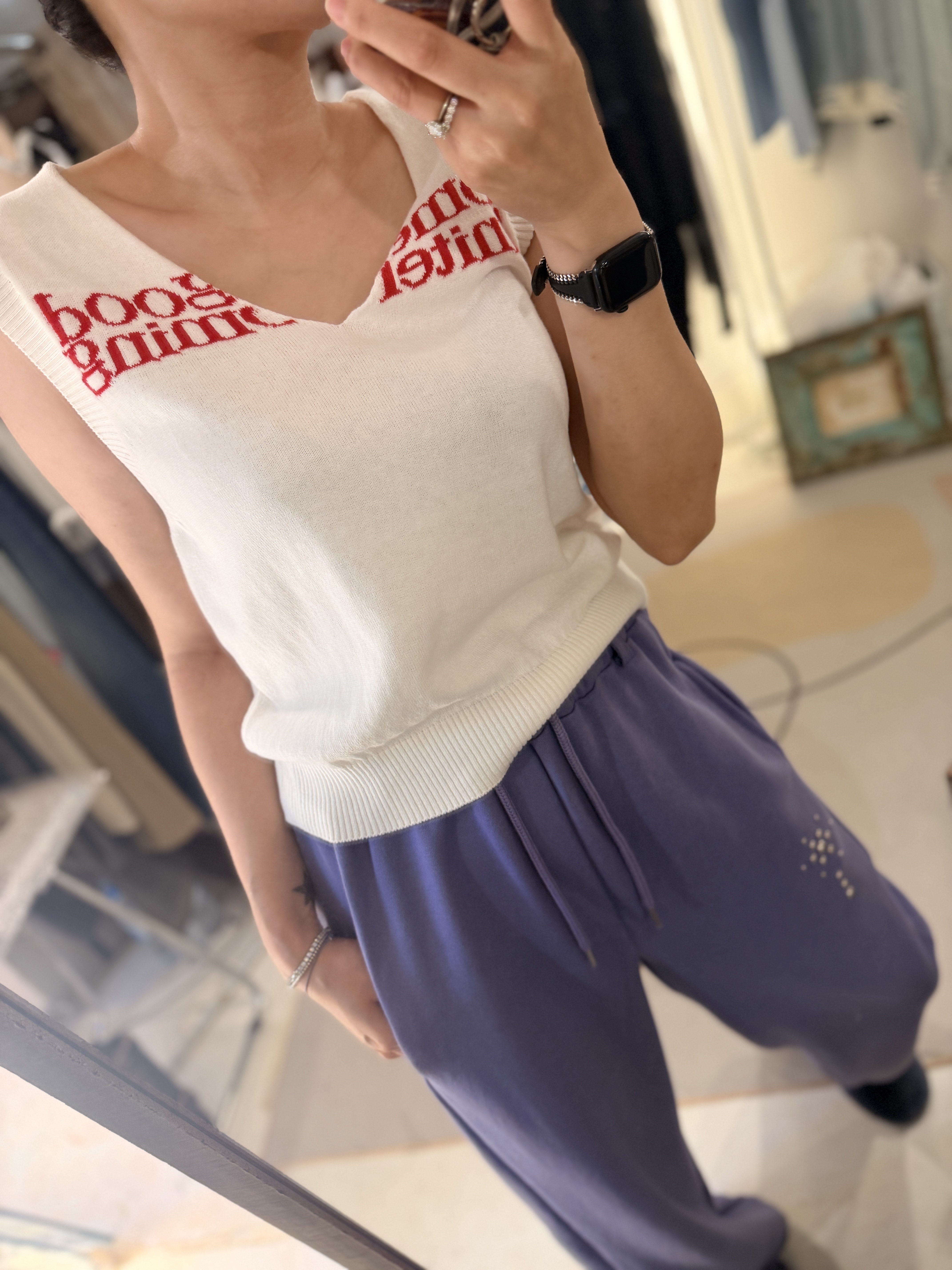 Message knit vest