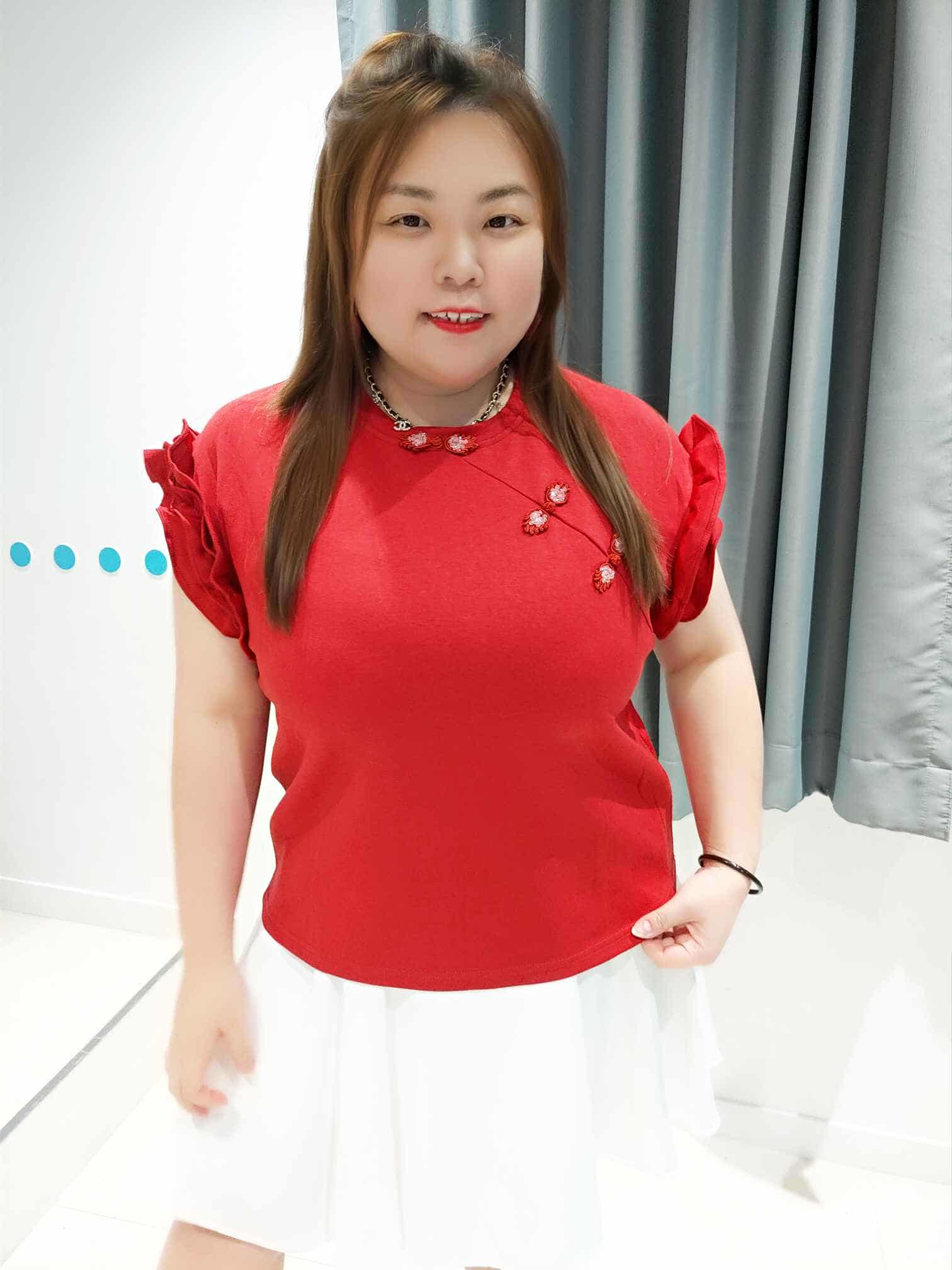 DSC11(4187#) 荷叶袖中式盘扣旗袍上衣