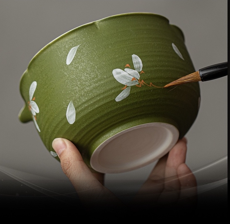日式抹茶手繪工藝八件套裝