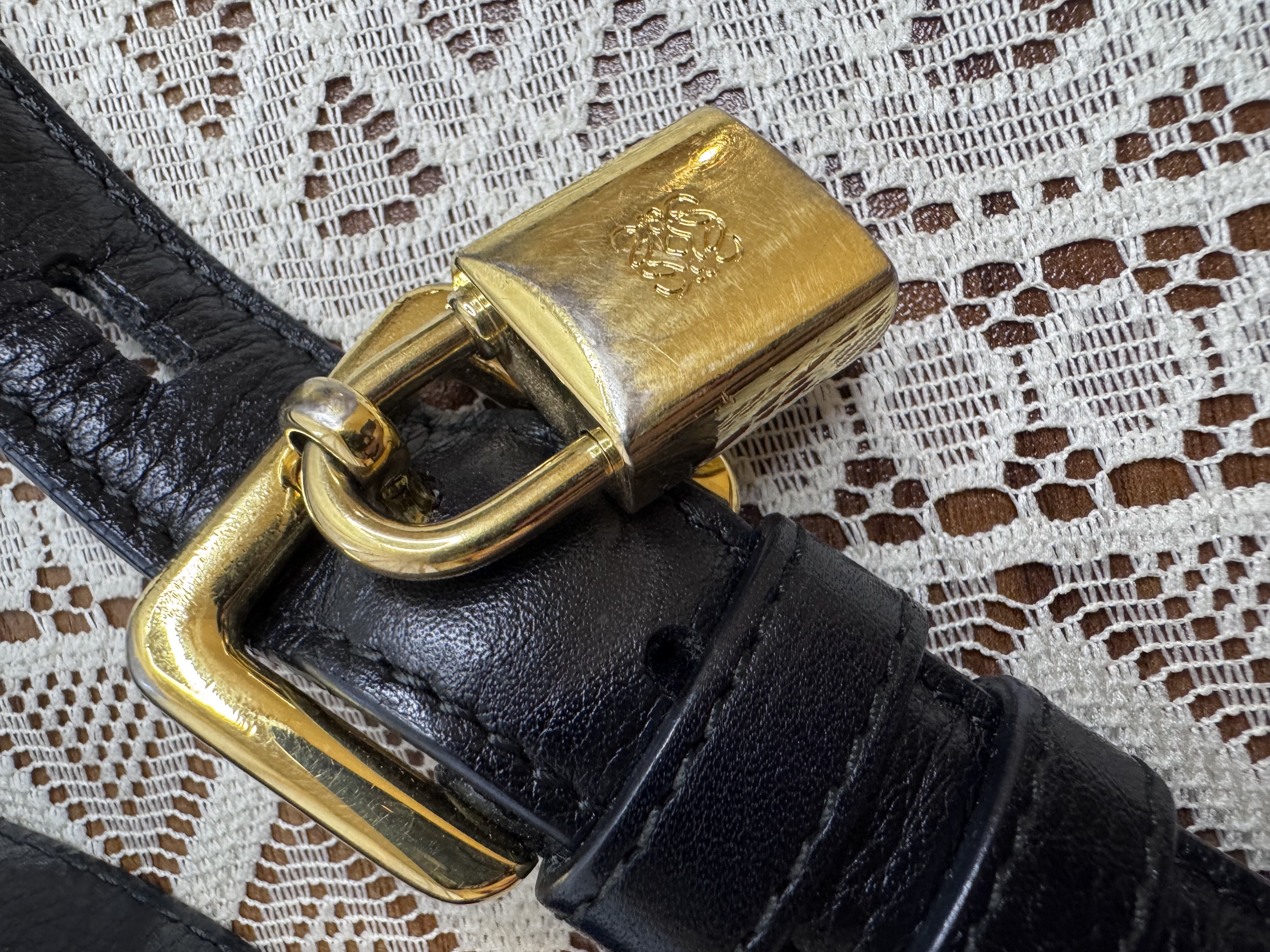 Loewe Black Leather Shoulder Bag