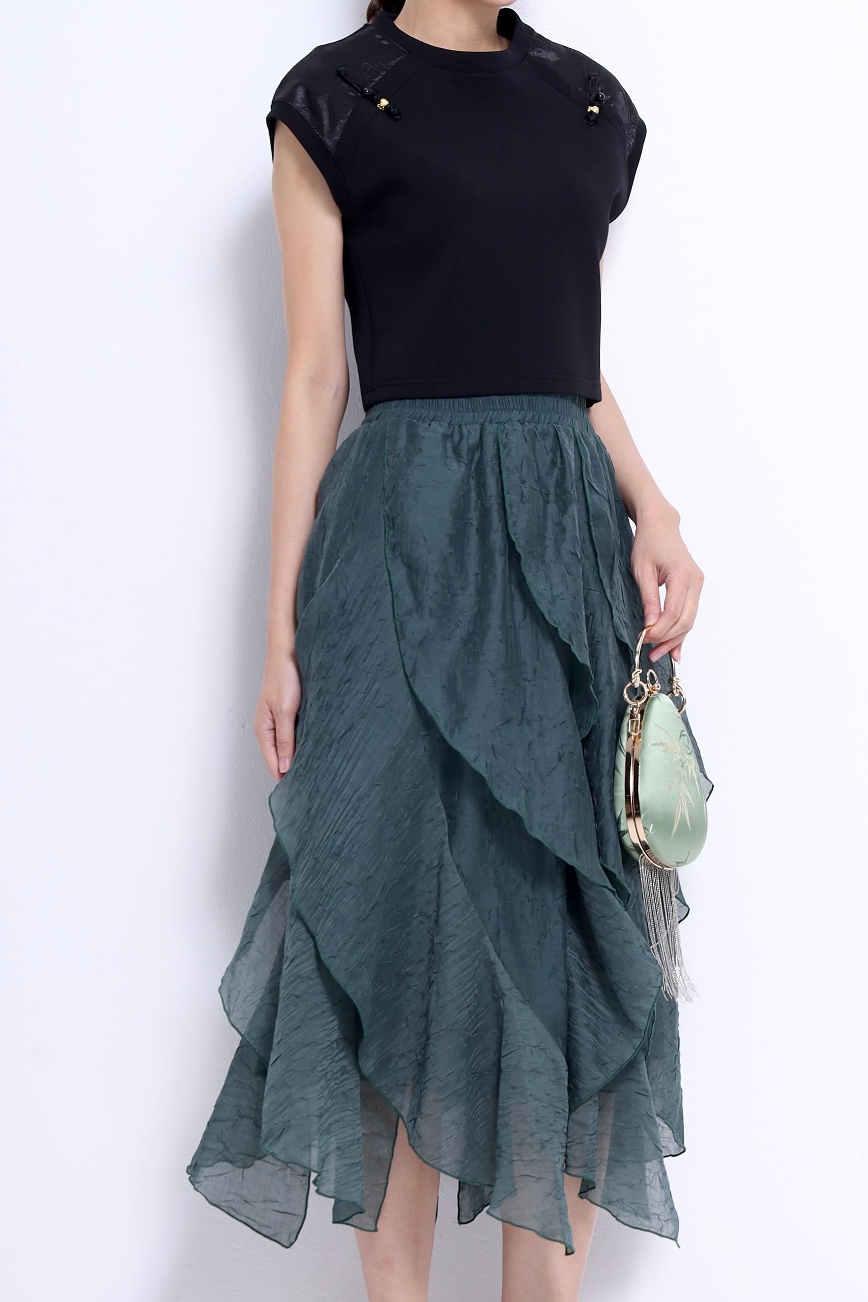 CS1396 FRILL PATTERN ORGANZA SKIRT