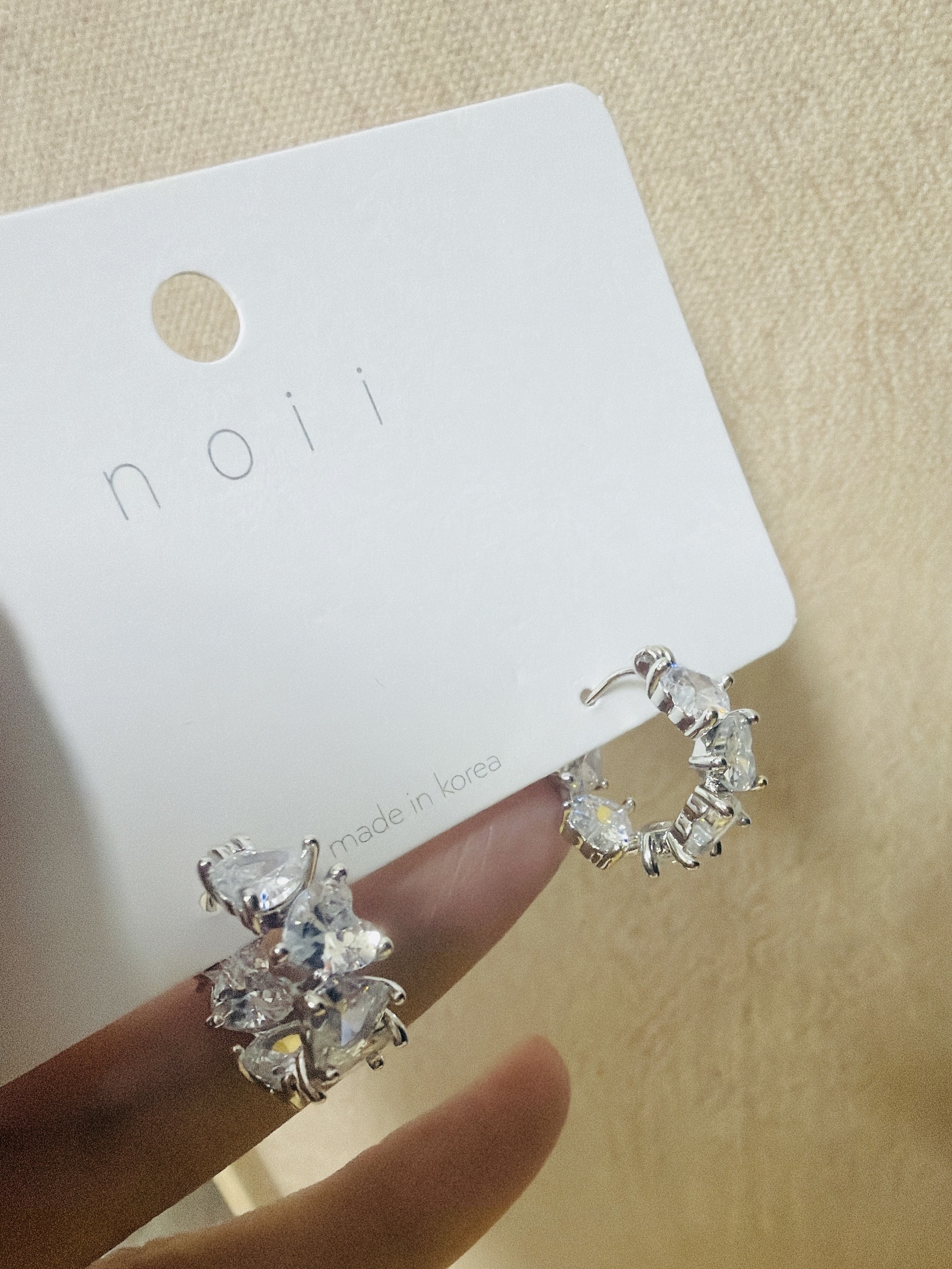 水晶心心形耳環 earrings 