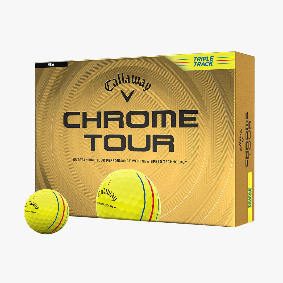 CALLAWAY CHROME TOUR TRIPLE TRACK 四層球- 黃色
