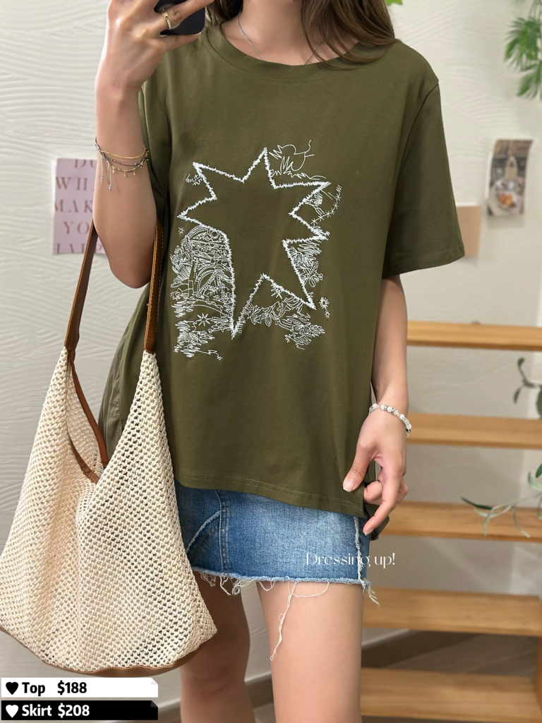 幸運星｜背面拼百摺上衣