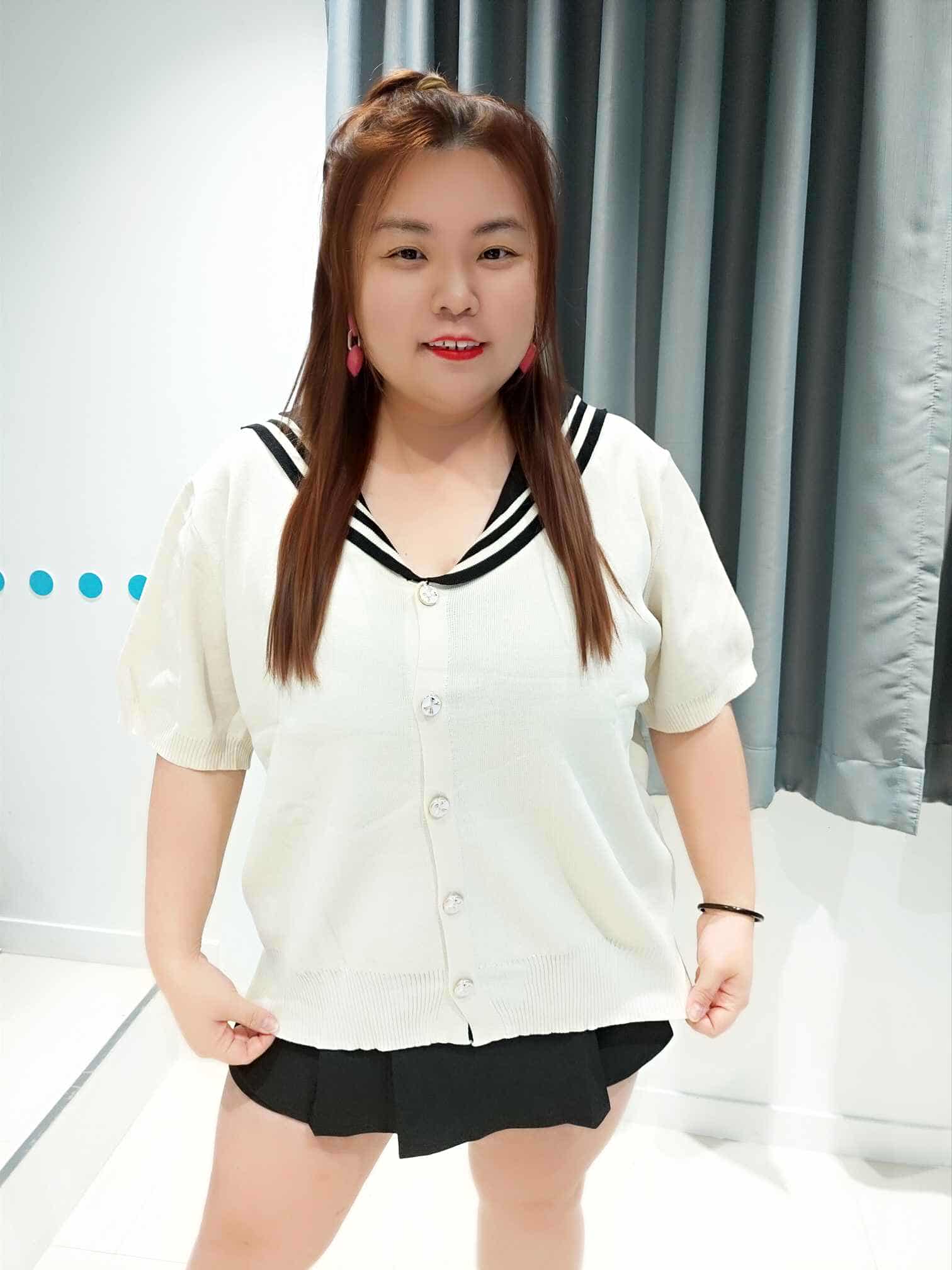 ENC07 DSF02 水手服风格针织上衣