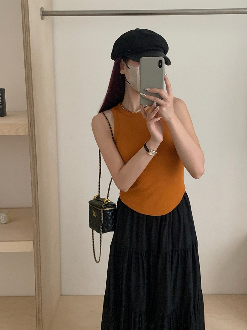 Plain Casual Tank Top 韩版休闲螺纹弹力背心（6 colours)