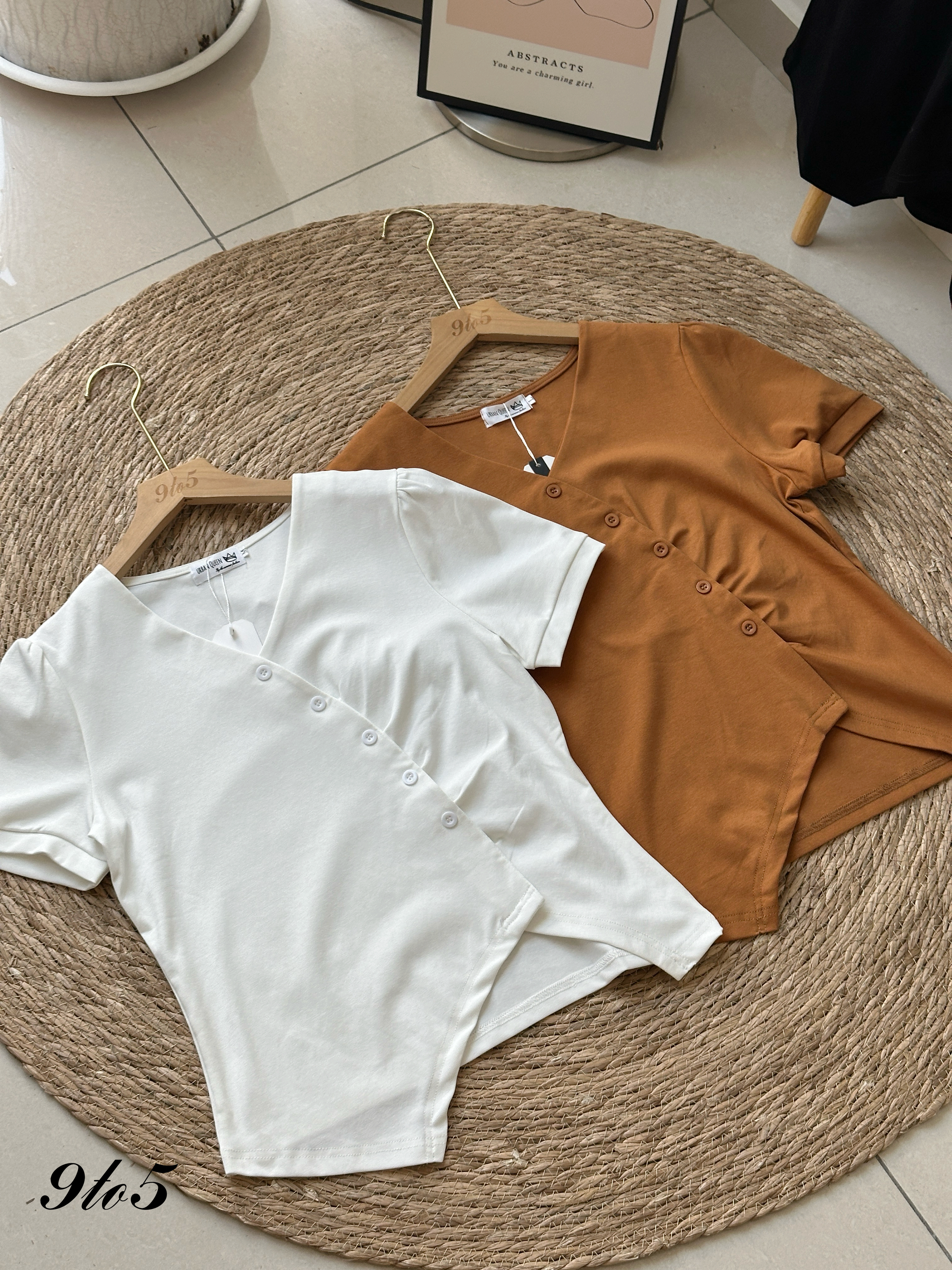 T4205 V Neck Irregular Top - 4 Colors 